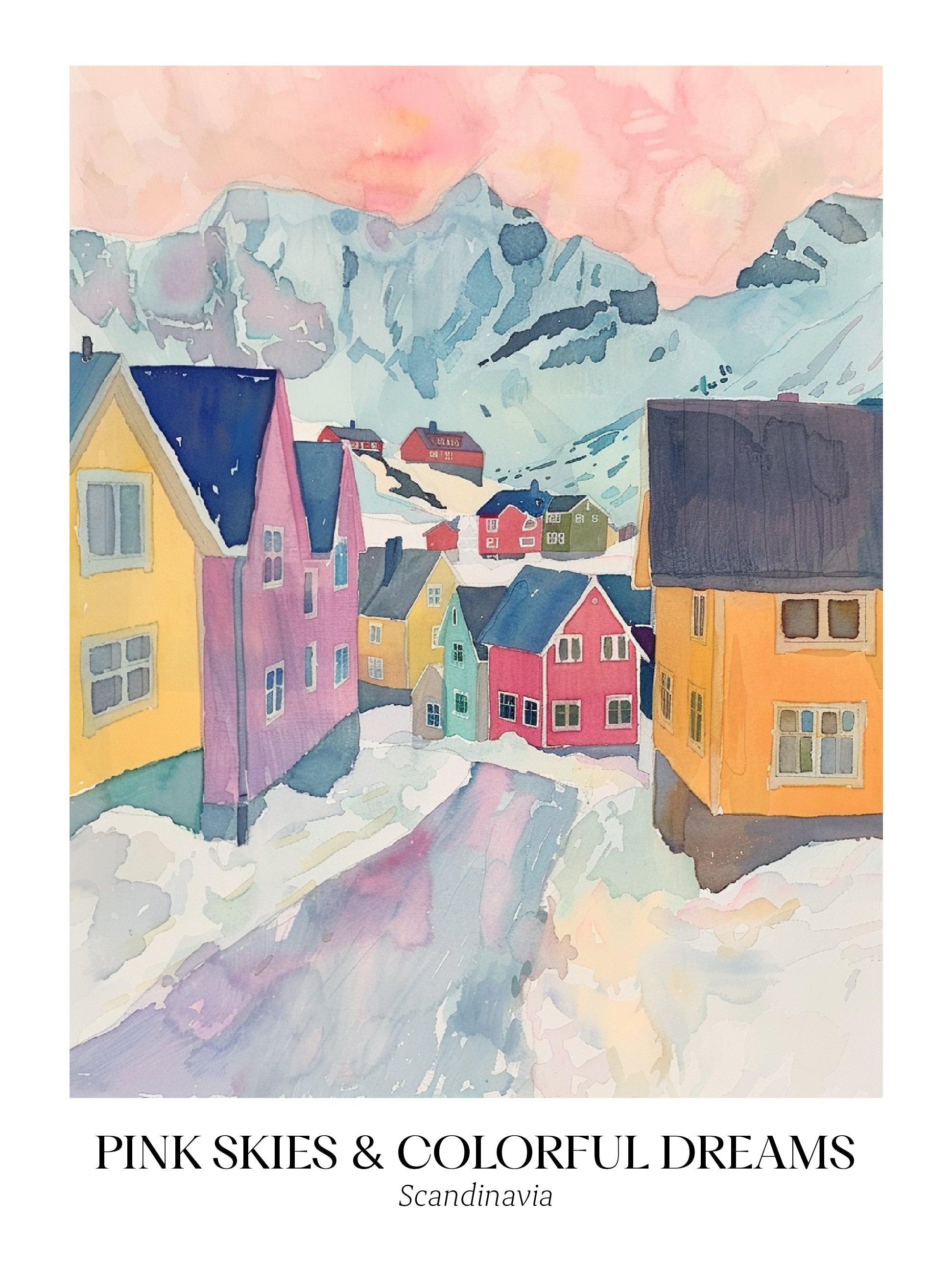 Rosa Himmel & bunte Träume Druck