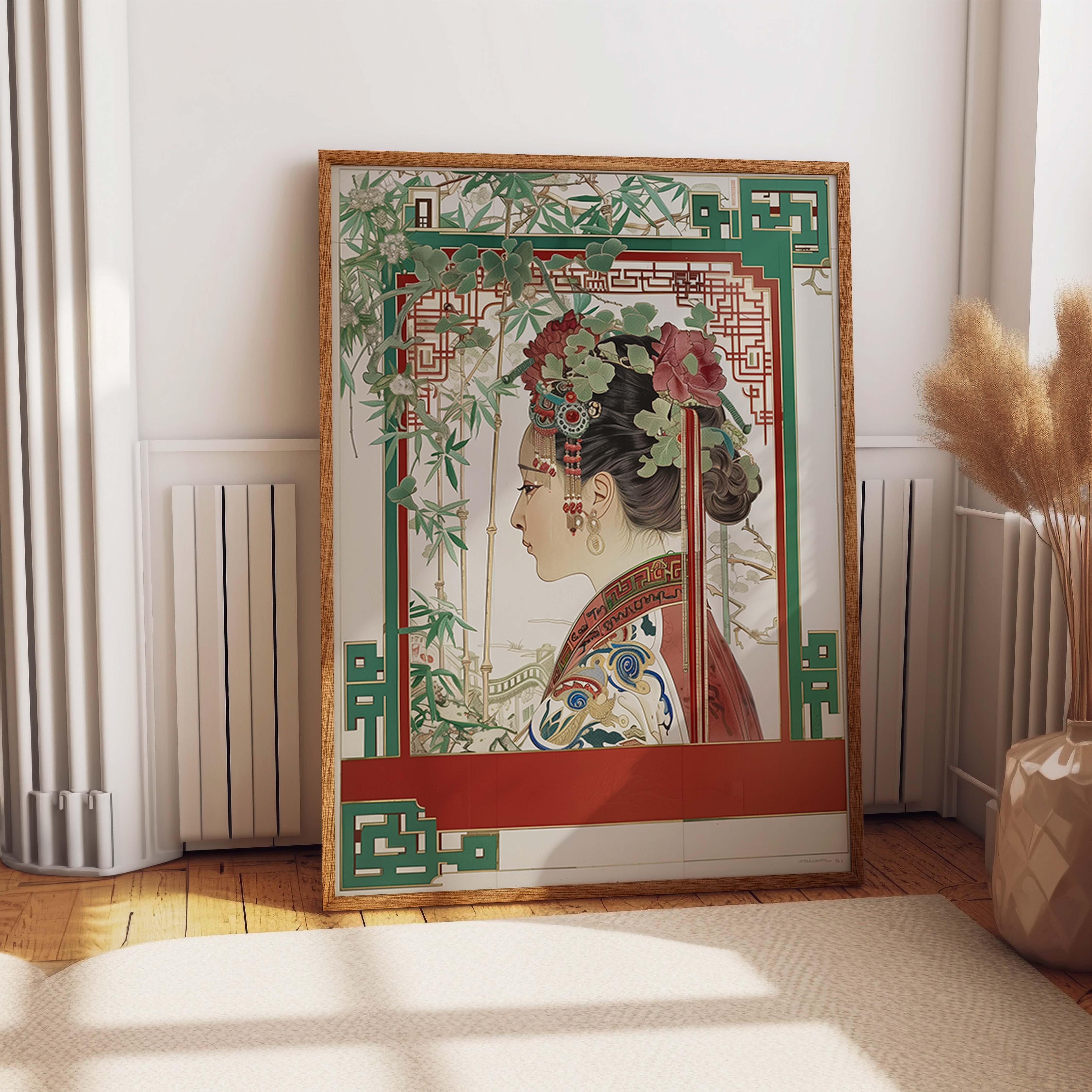 Traditional Asian Beauty Bamboo Garden Art Print