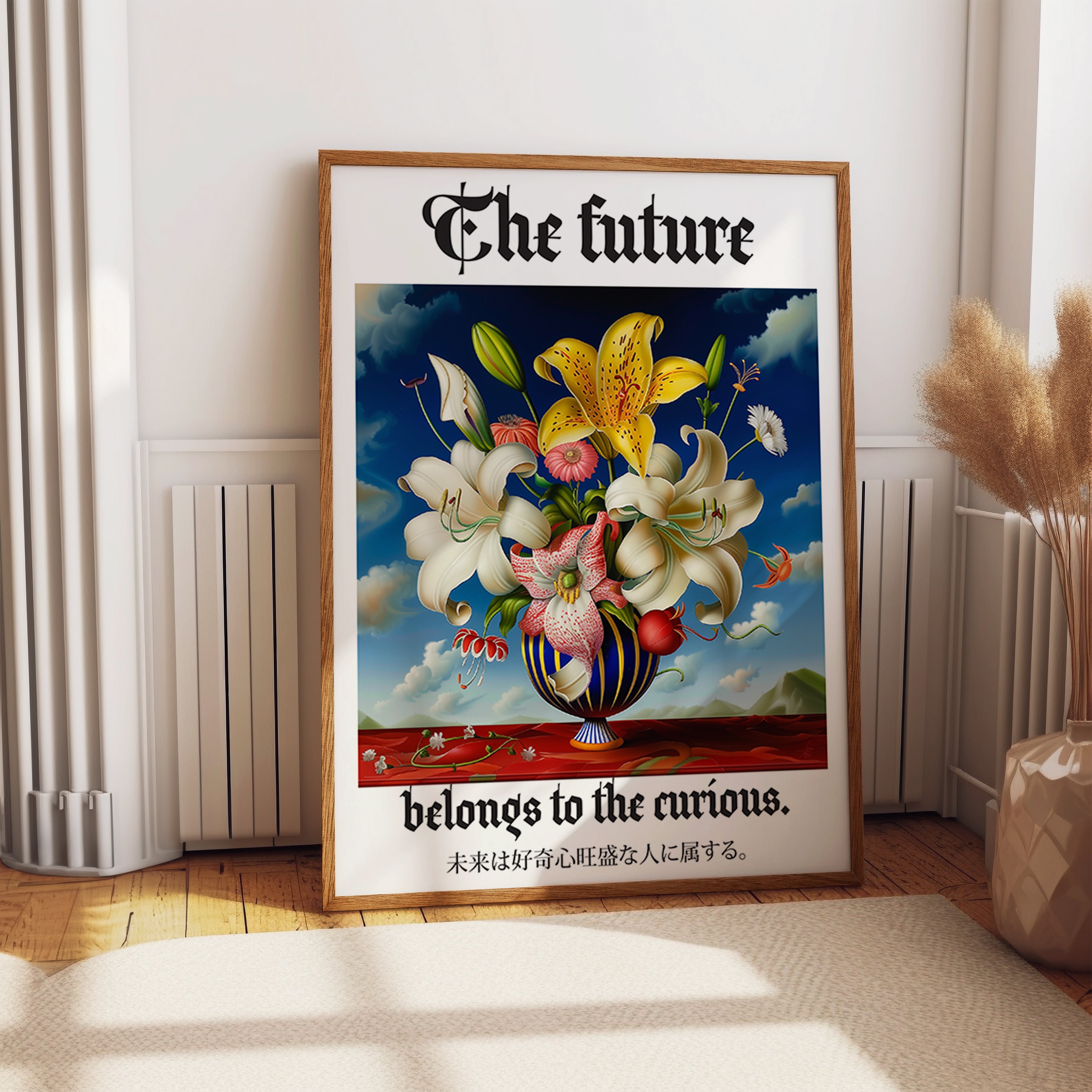 The Future Belongs to the Curious – Floral Gothic Art Print