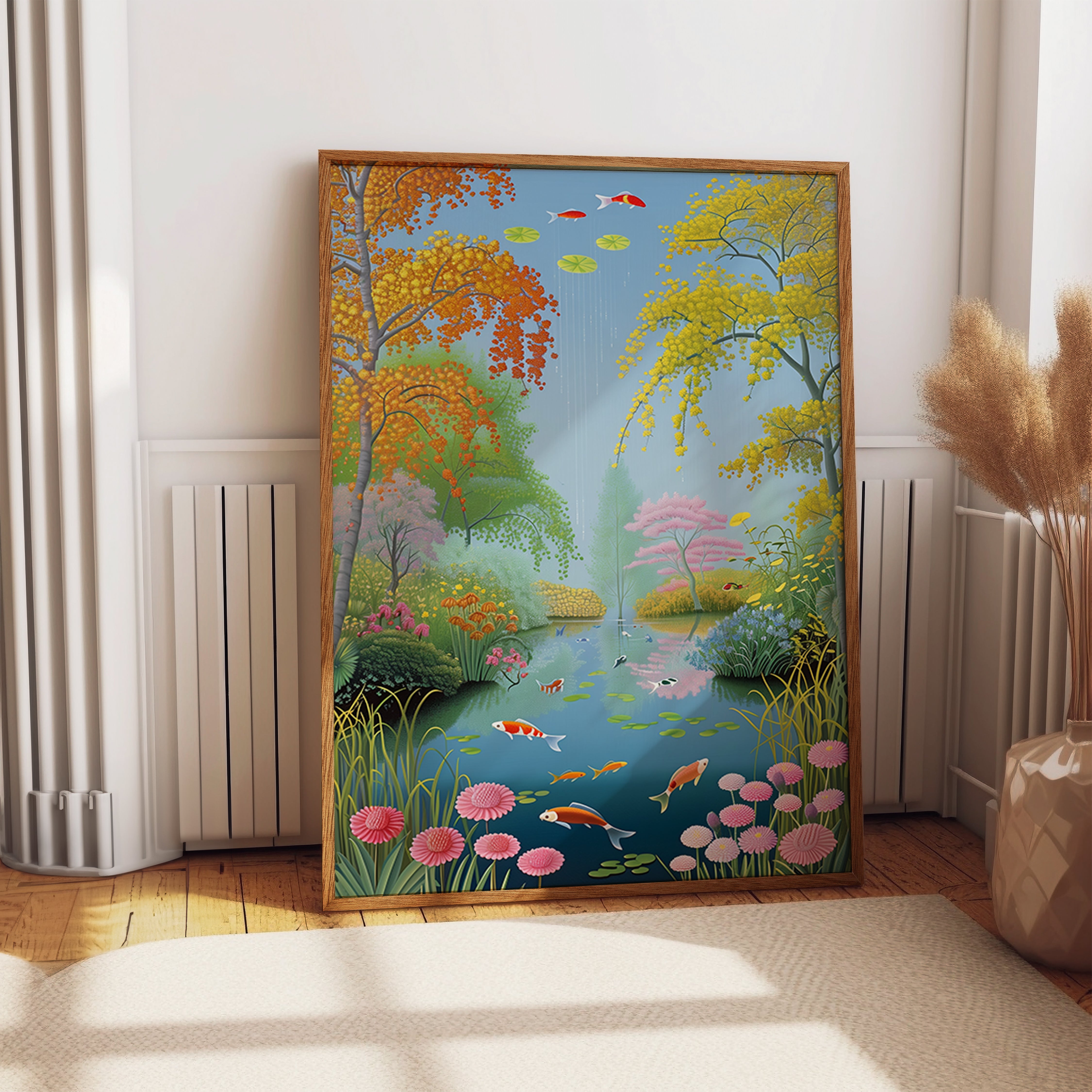 Tranquil Japanese Koi Pond Print