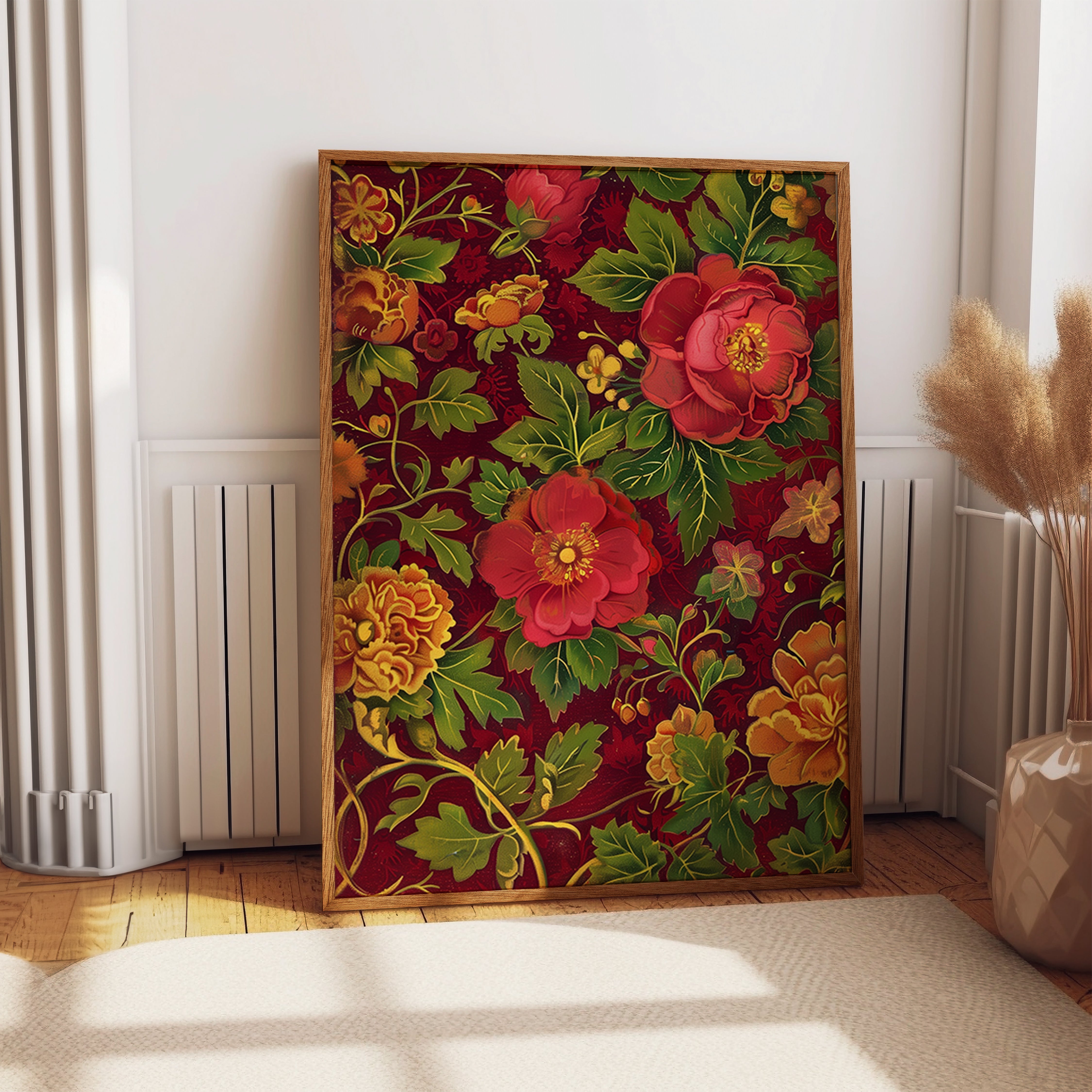 Floral Retro Tapestry Art Print