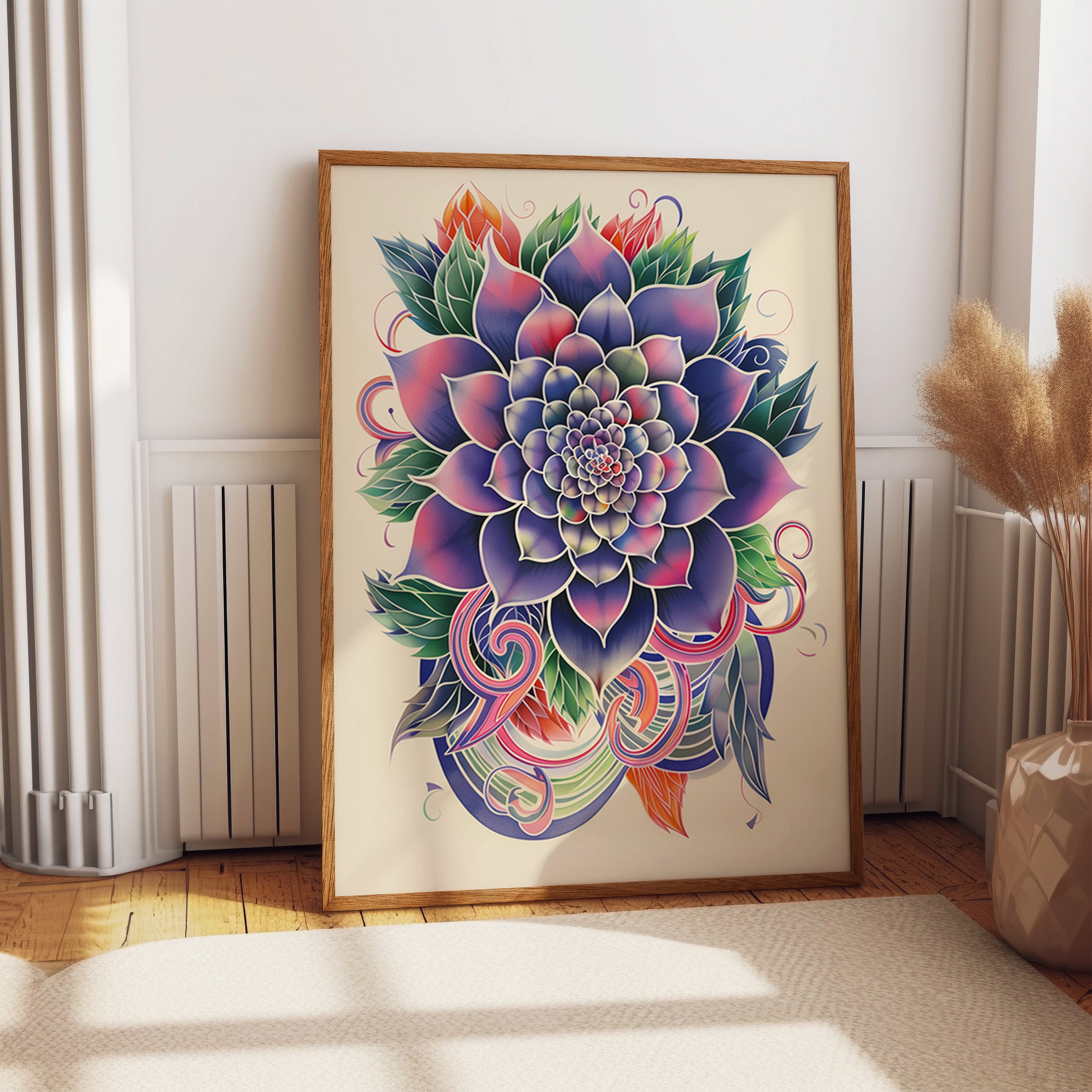 Geometric Succulent Tattoo Print