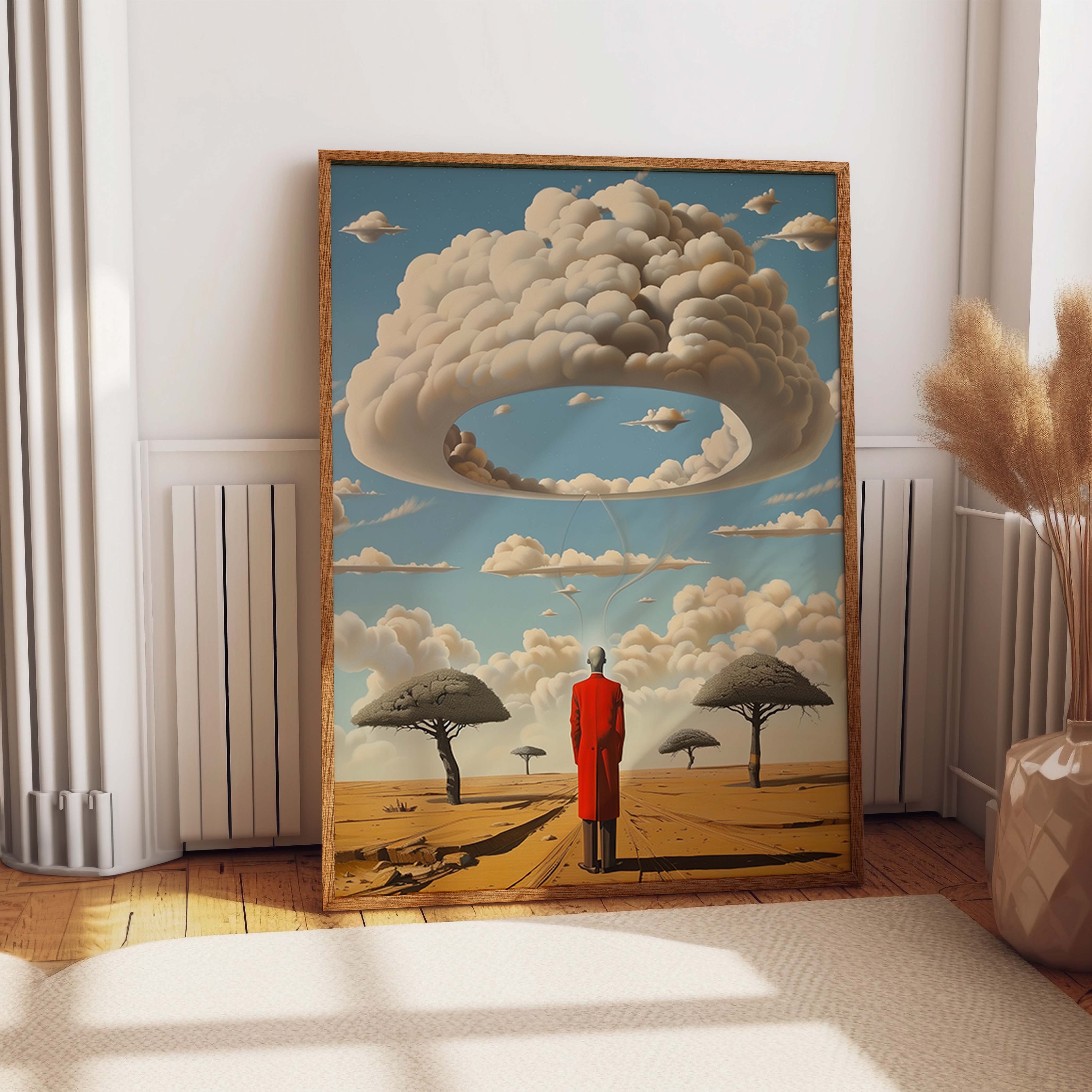 Surreal Desert Landscape Cloud Ring Art Print