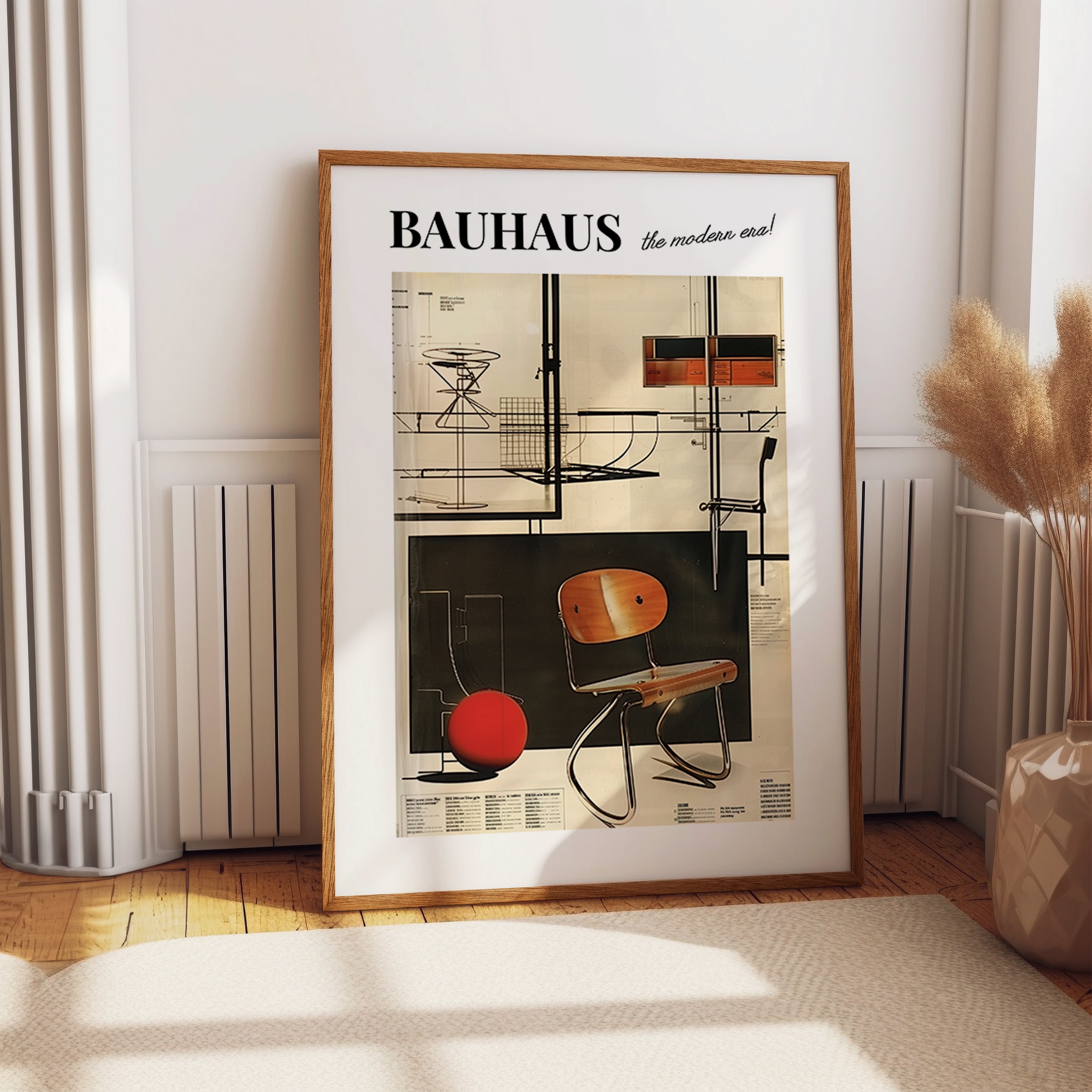 Bauhaus The Modern Era Poster – Midcentury Blueprint Design Print