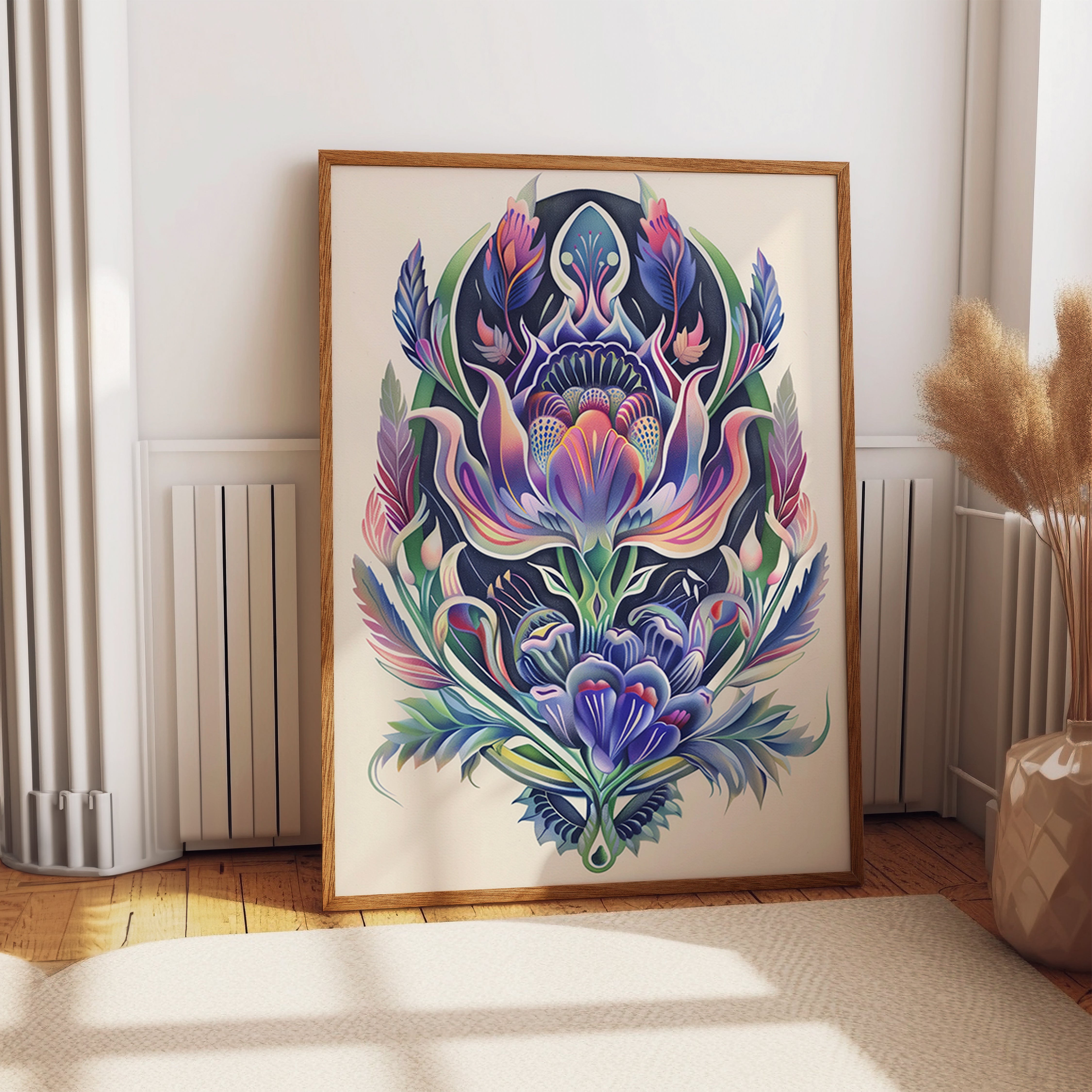 Ornate Floral Tattoo Print