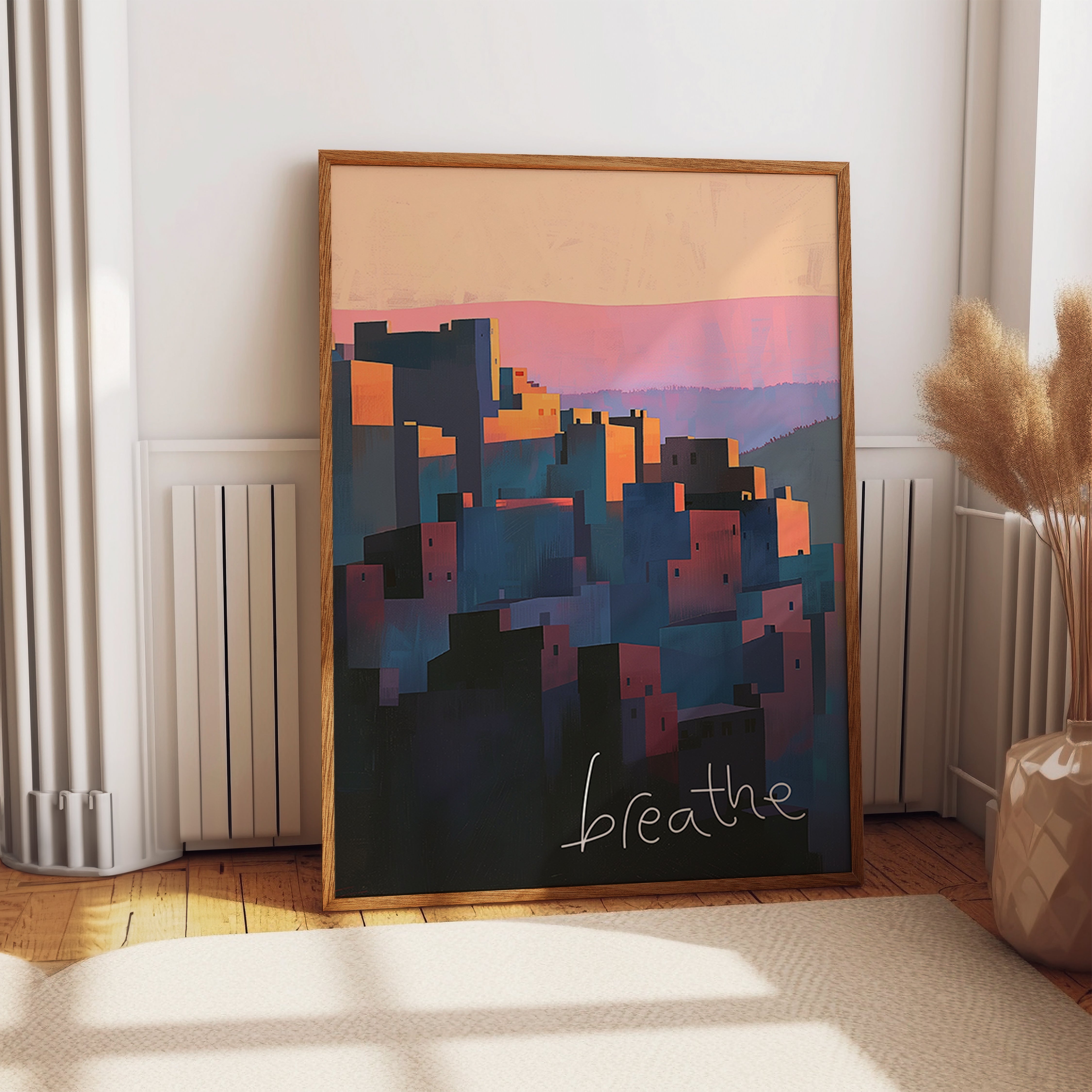 Sunset Over Urban Silhouettes Print