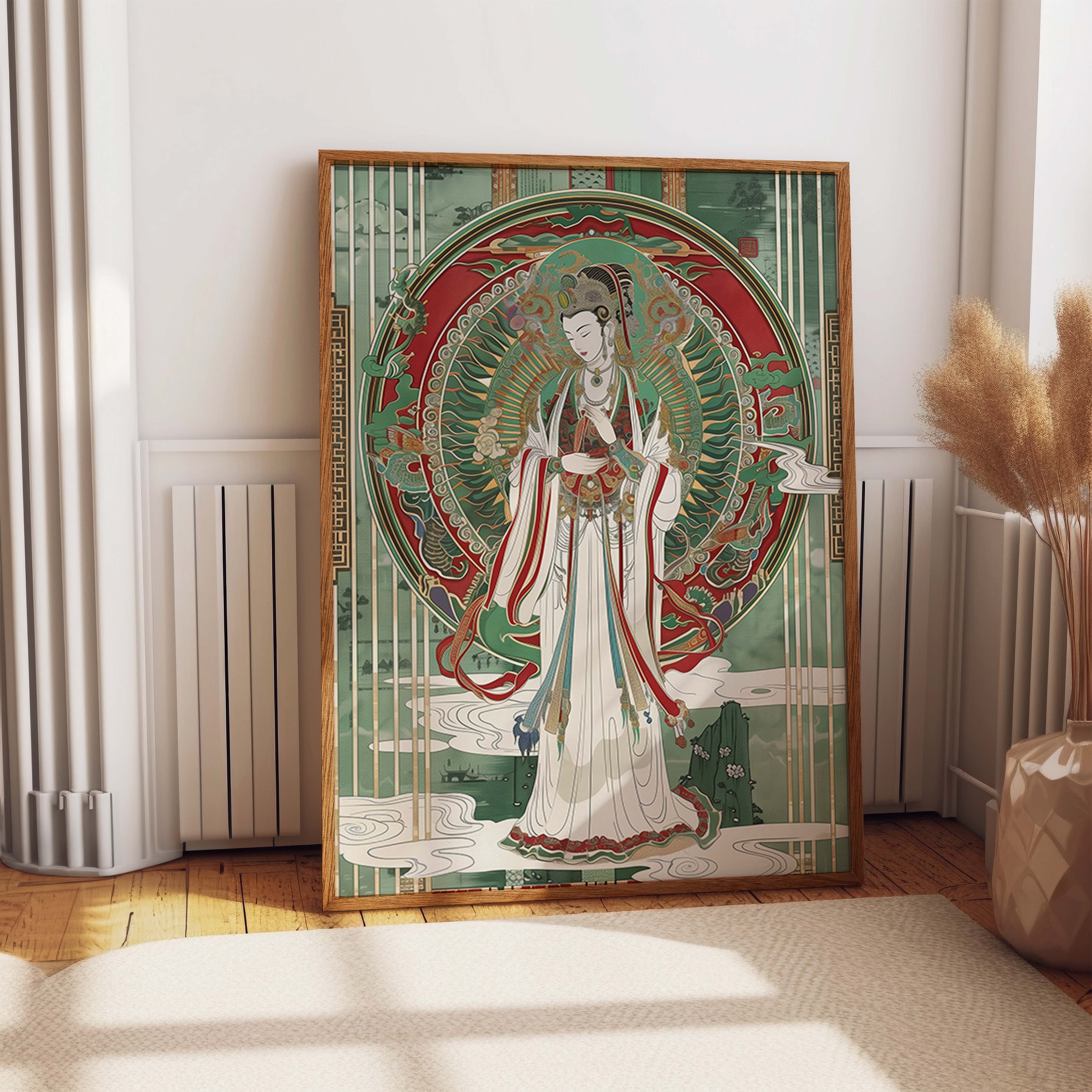 Divine Asian Goddess Ornate Mandala Art Print