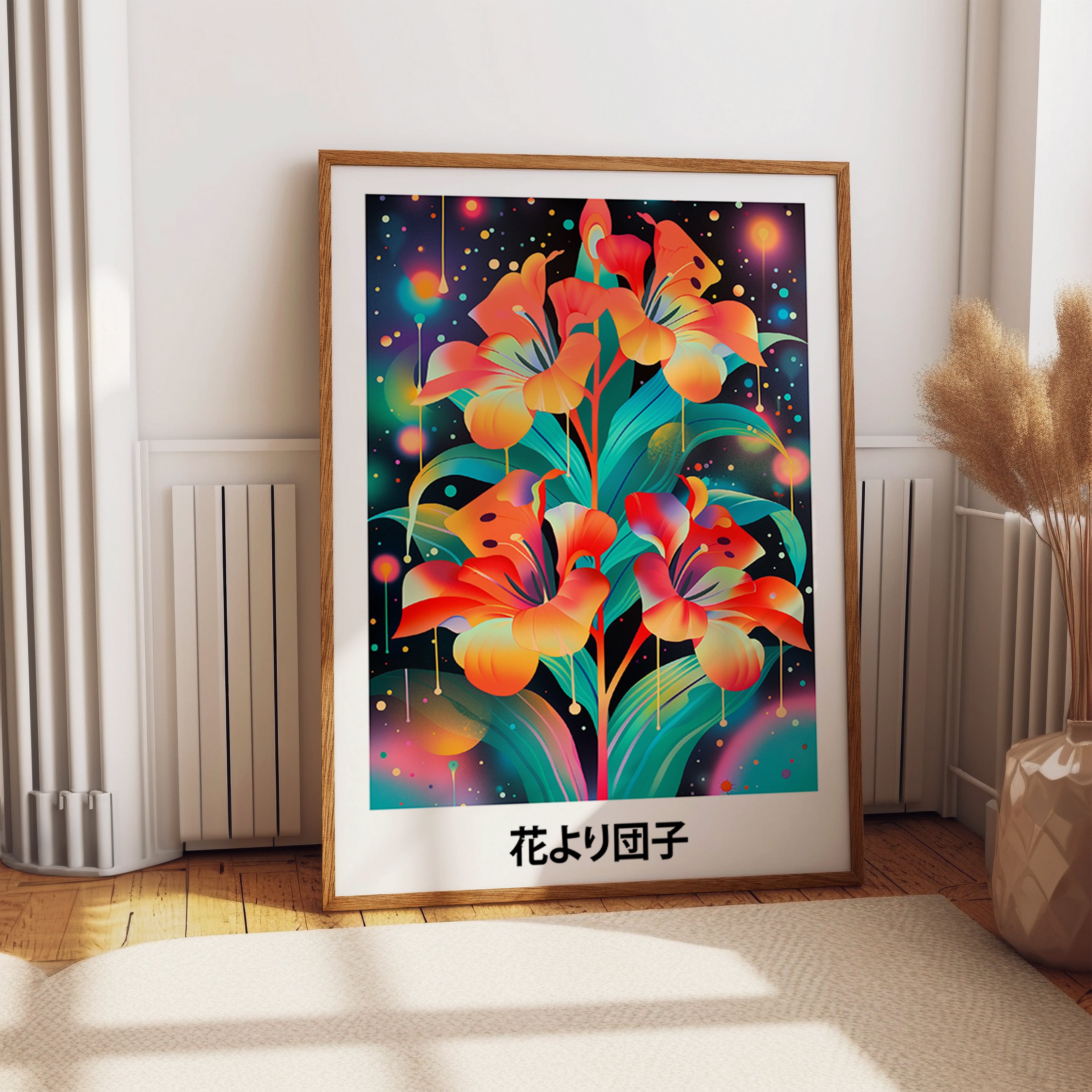 Vibrant Neon Floral Print