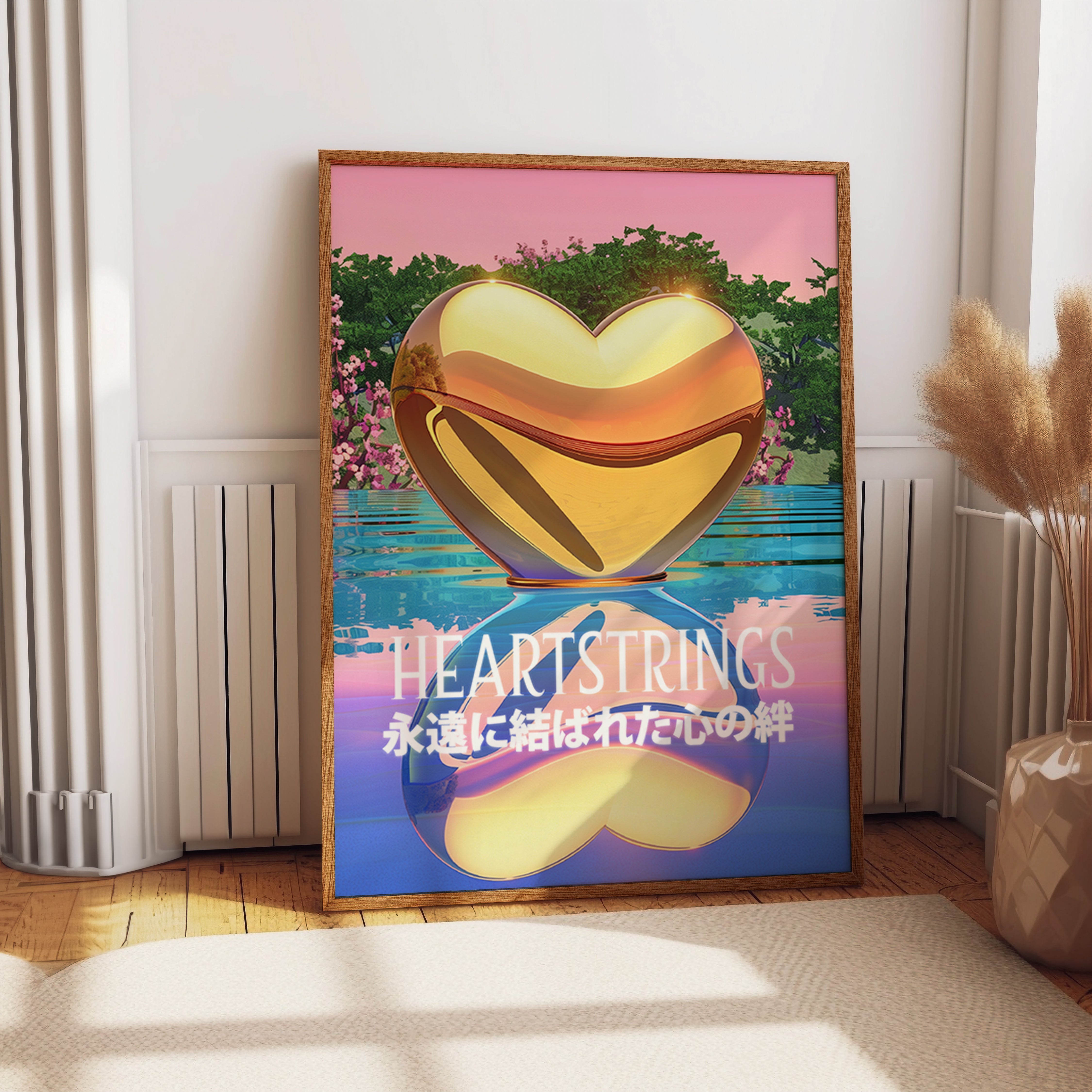 Golden Heart Reflection Print