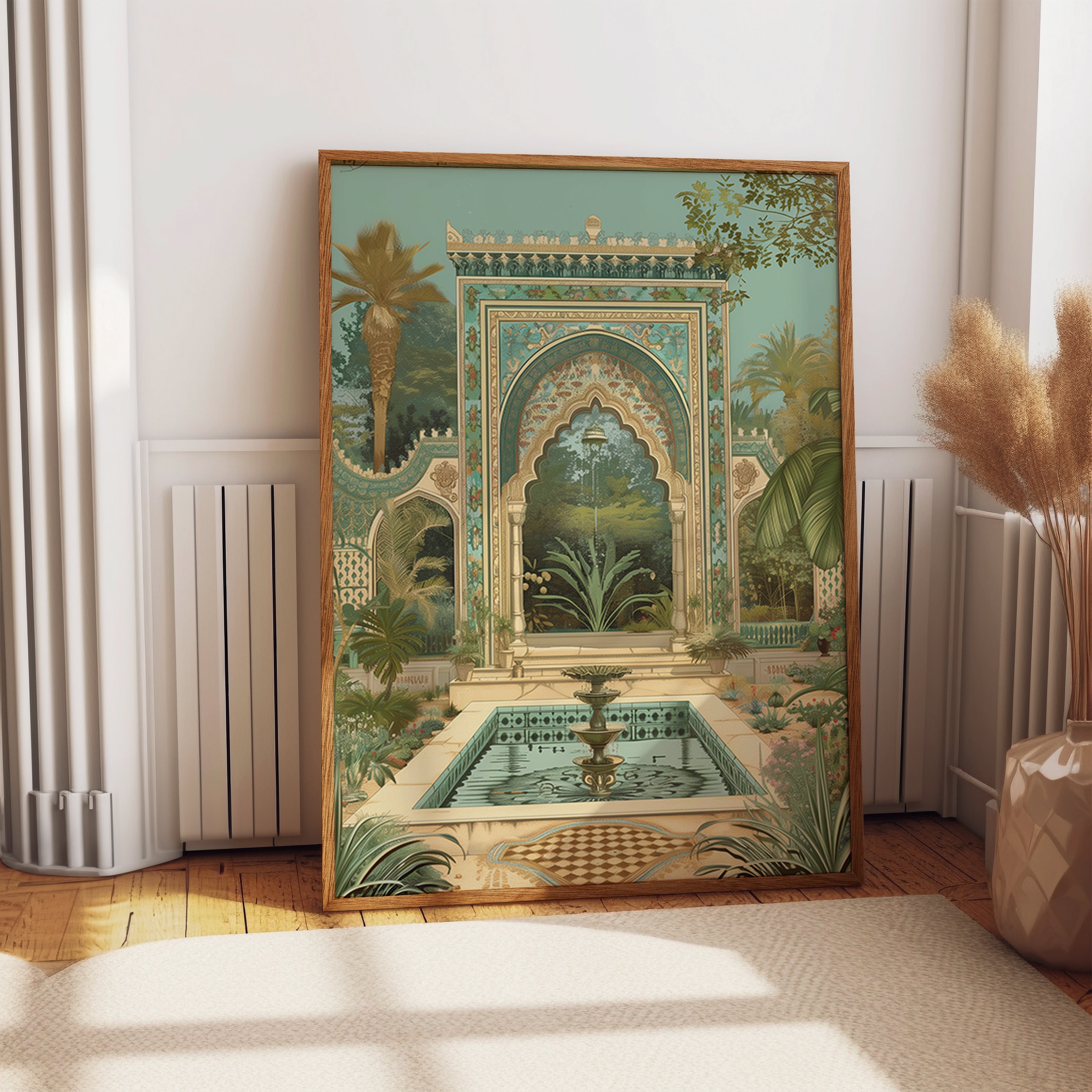 Arched Islamic Garden Fountain Oasis Print