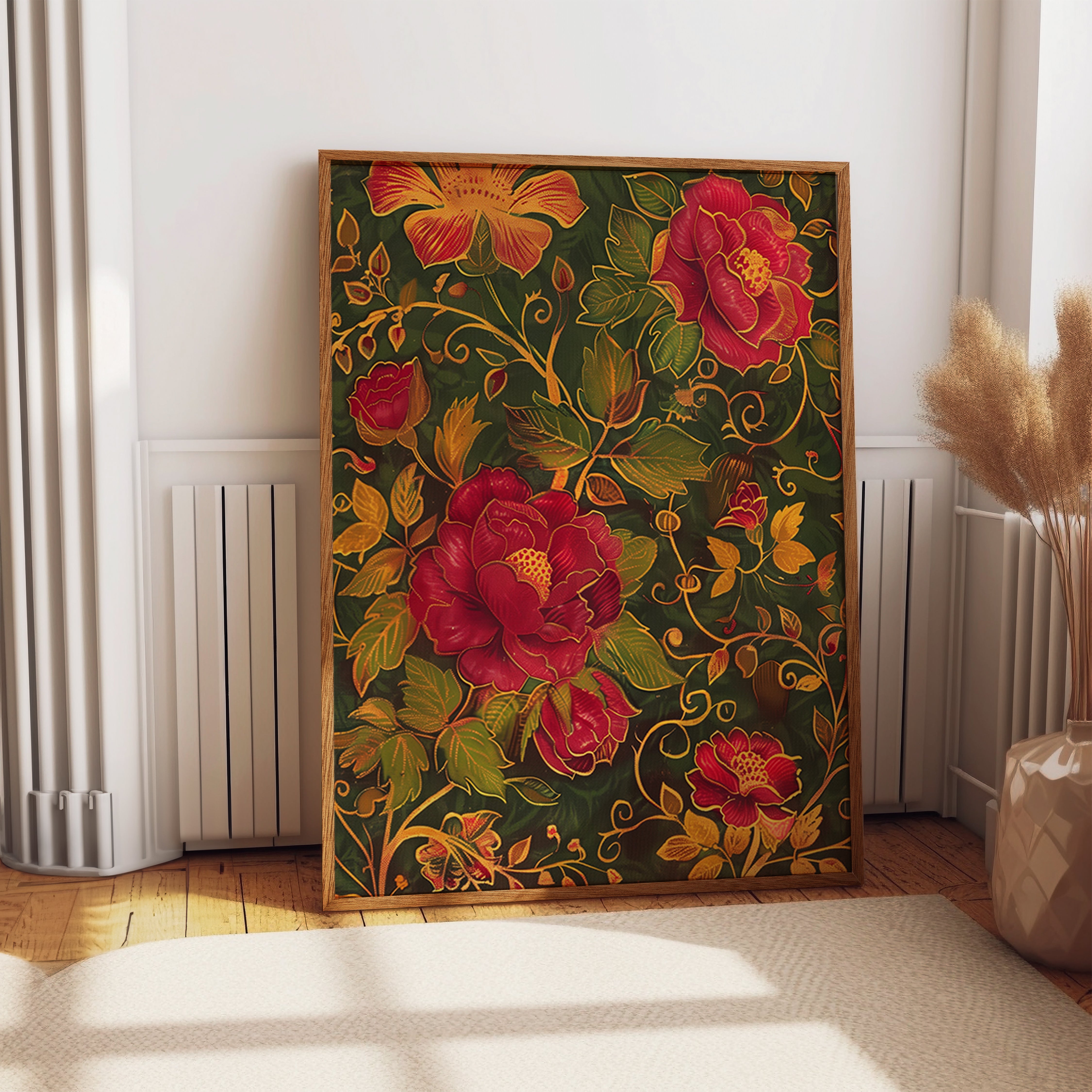 Ornate Botanical Tapestry Art Print