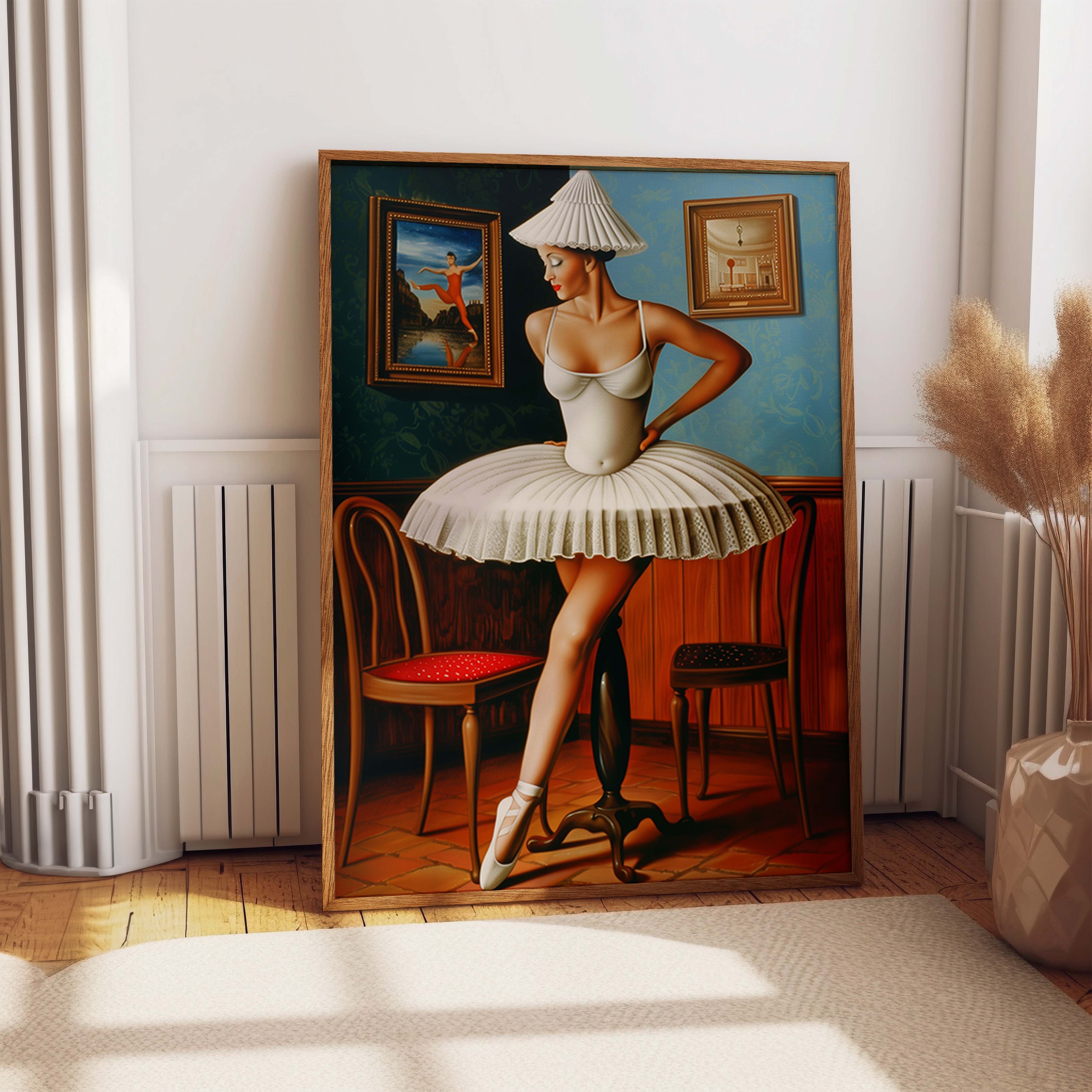 Ballerina Lamp Hybrid Conceptual Art Print