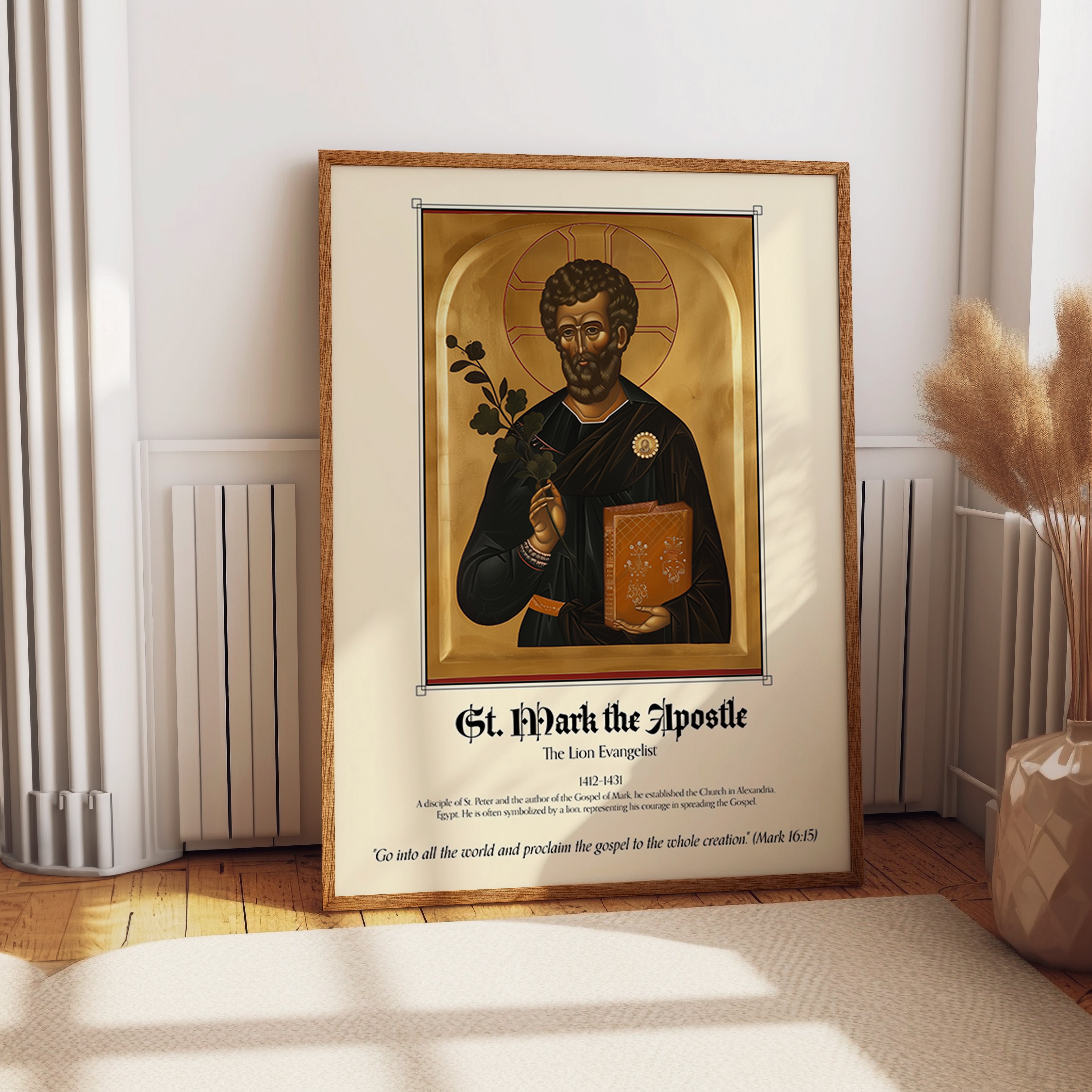 St. Mark the Apostle Poster – Gospel Writer Christian Evangelist Wall Art Print