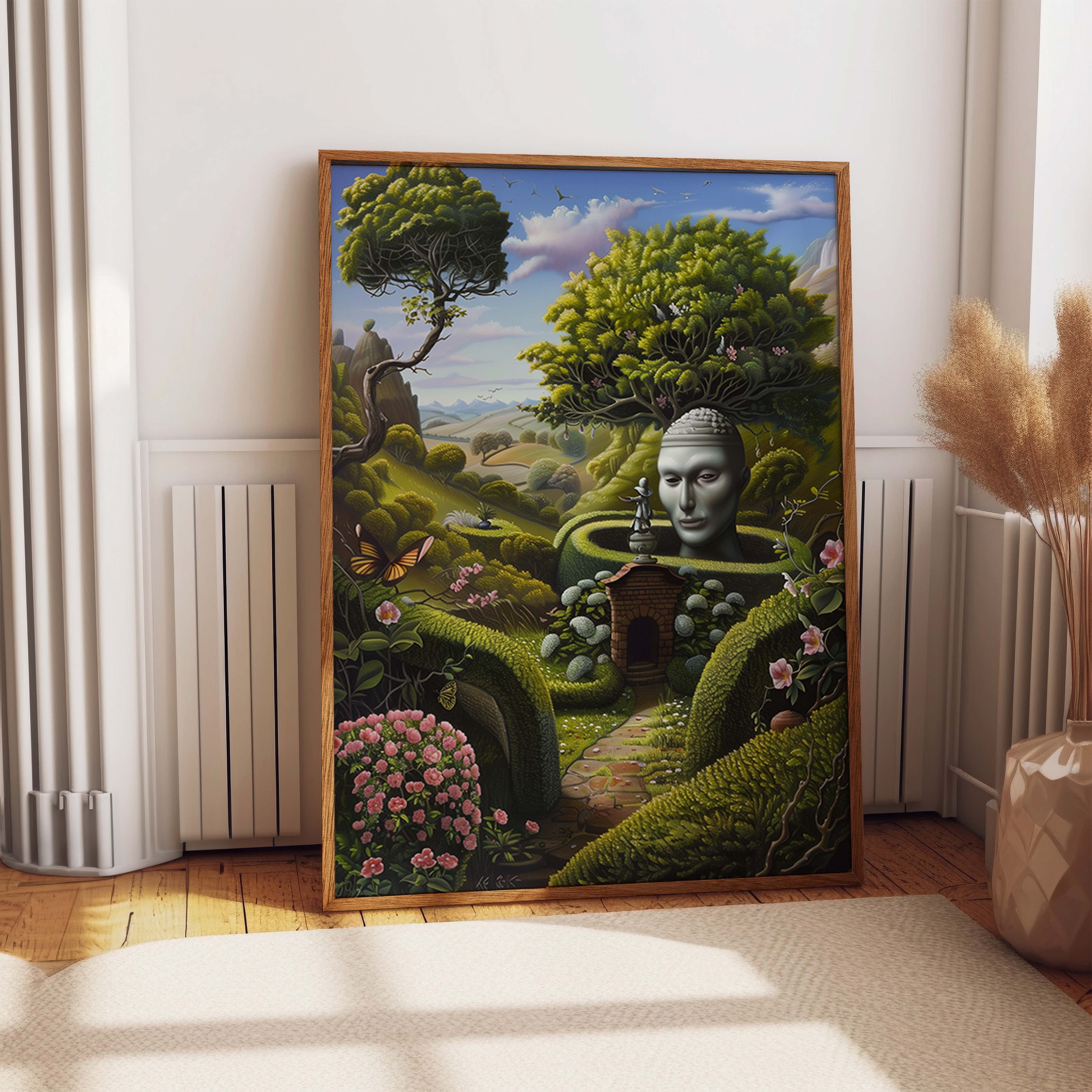 Garden Sculpture Dreamlike Landscape Art Print