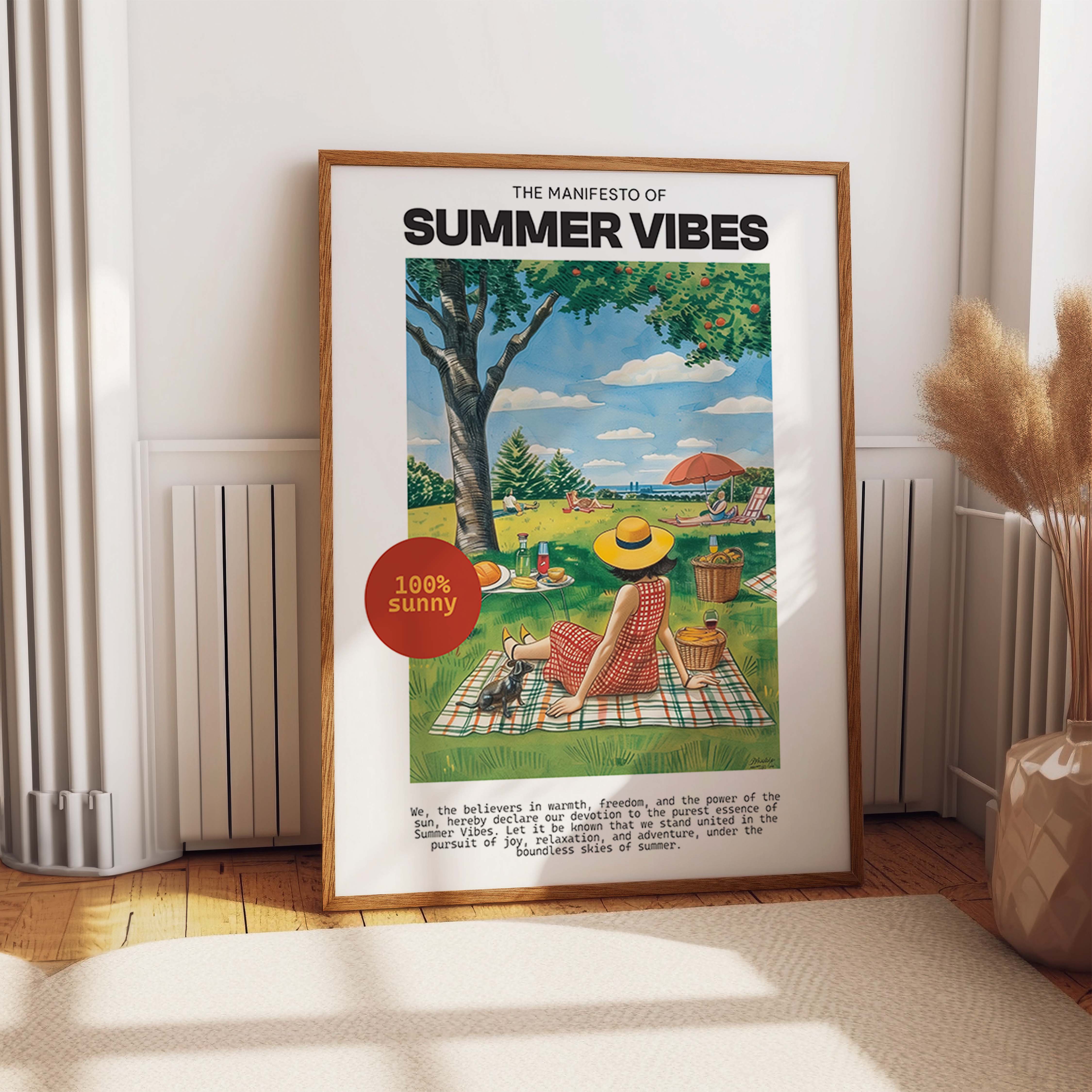 Classic Summer Picnic Countryside Scene Print