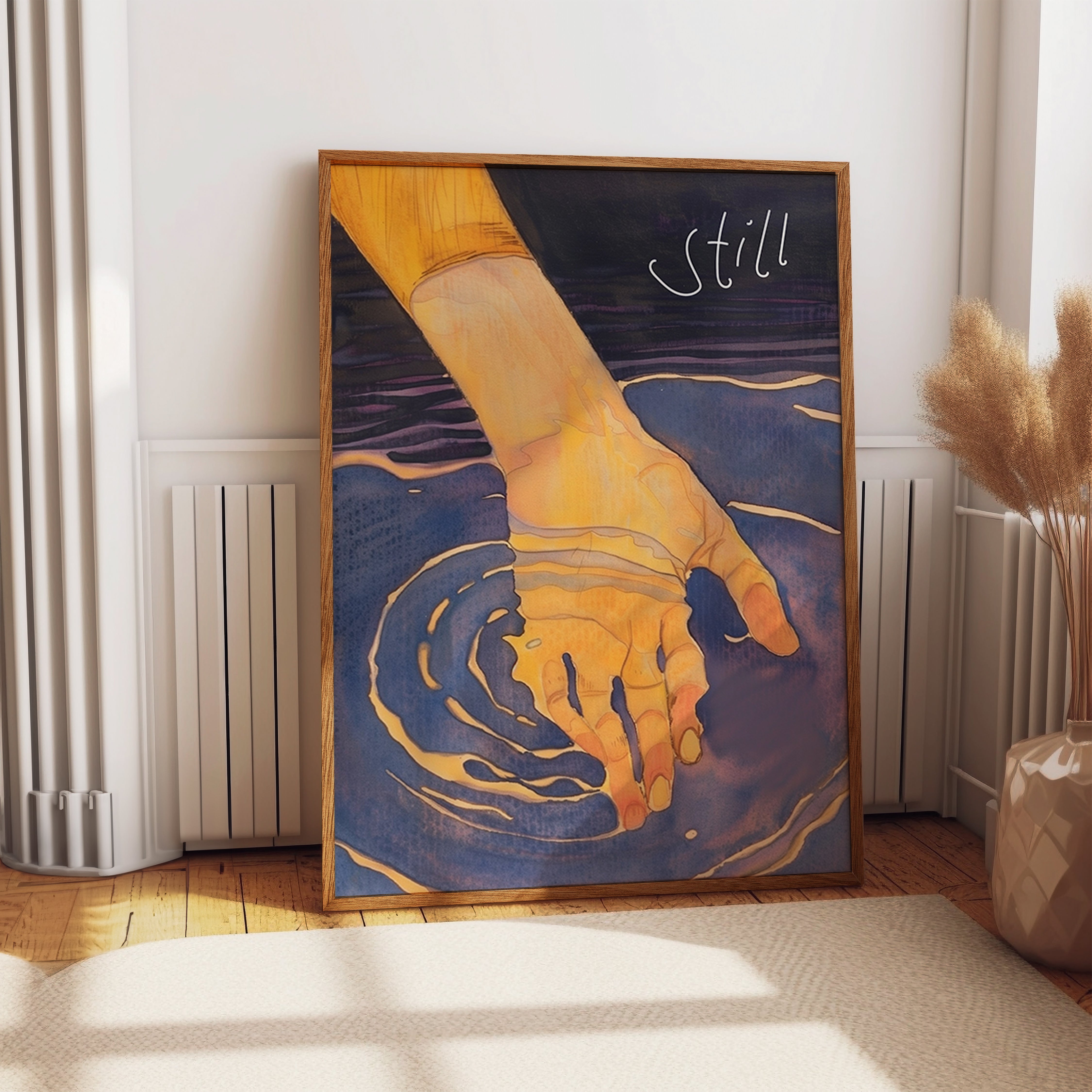 Hand in Water Reflection Print