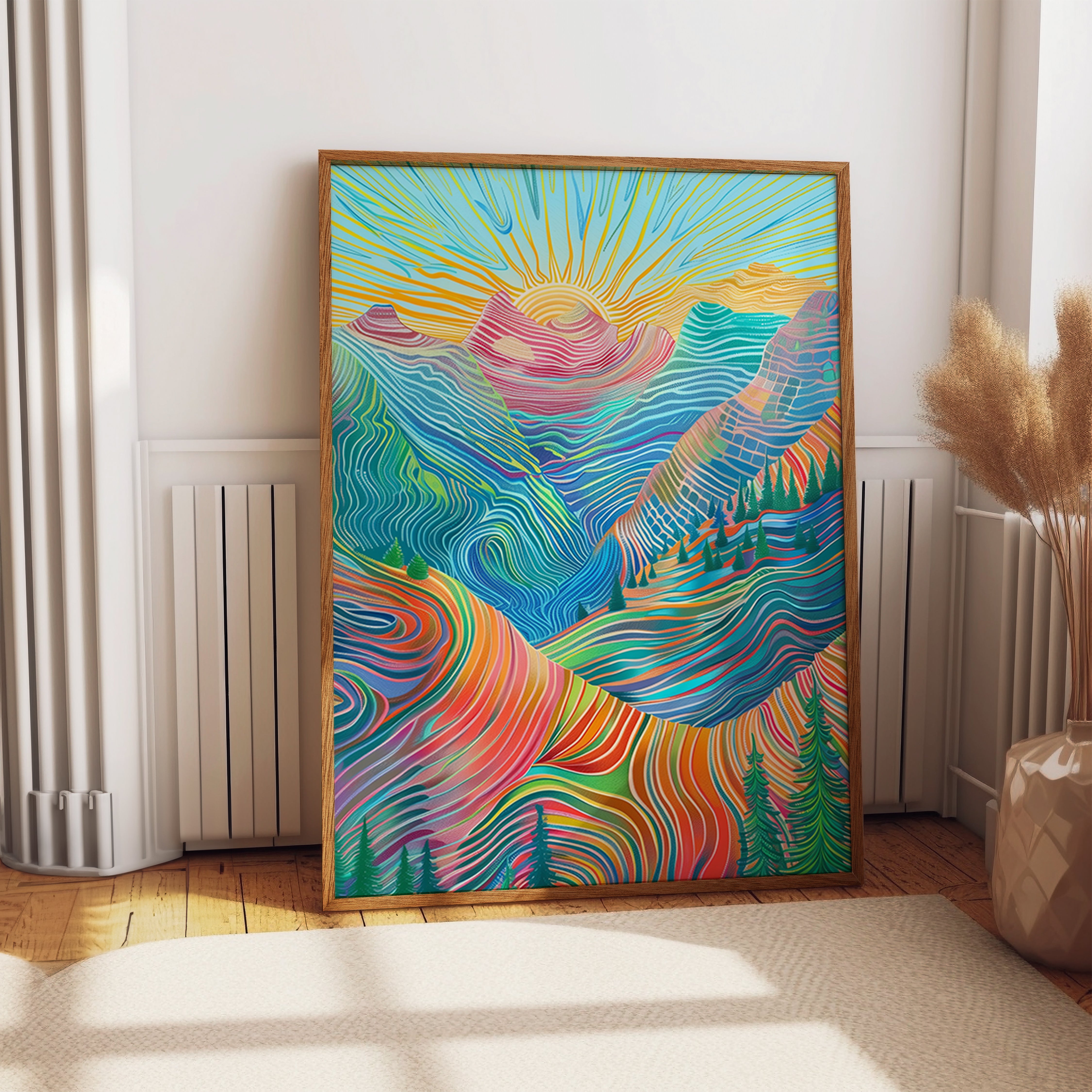 Vibrant Sunrise Mountain Print