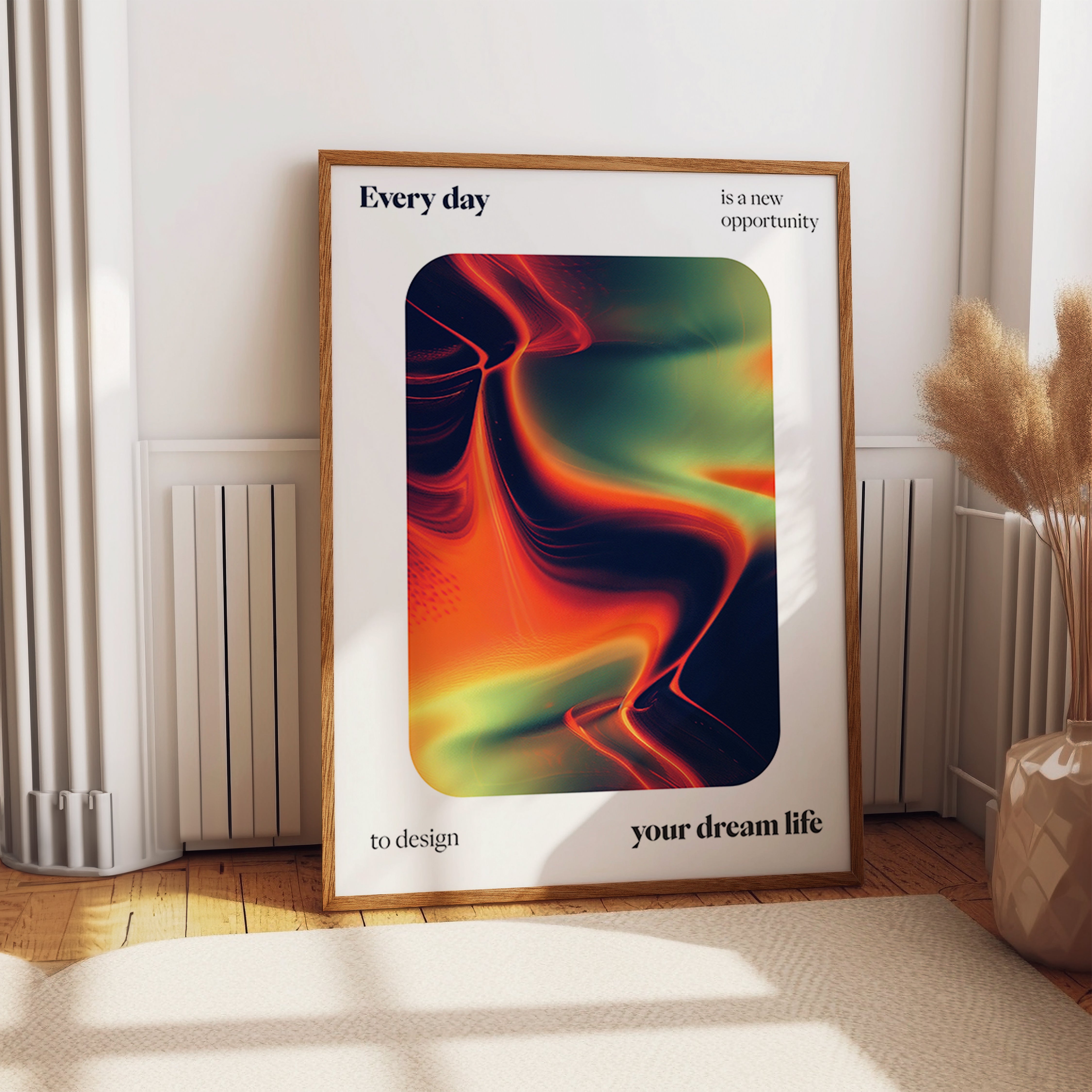 Design Your Dream Life Poster – Abstract Motivational Wall Art Print
