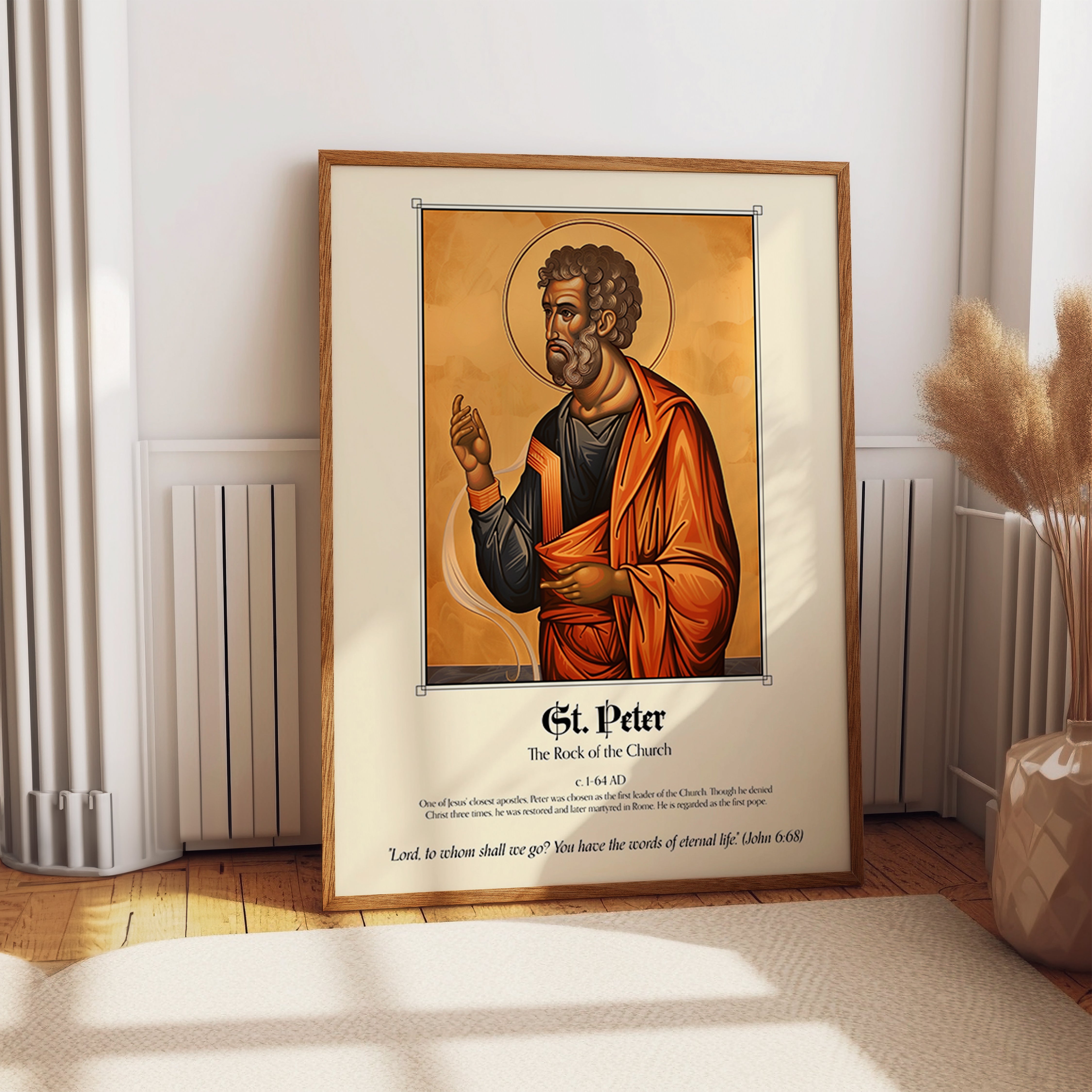 St. Peter the Apostle Poster – First Pope Christian Icon Wall Art Print