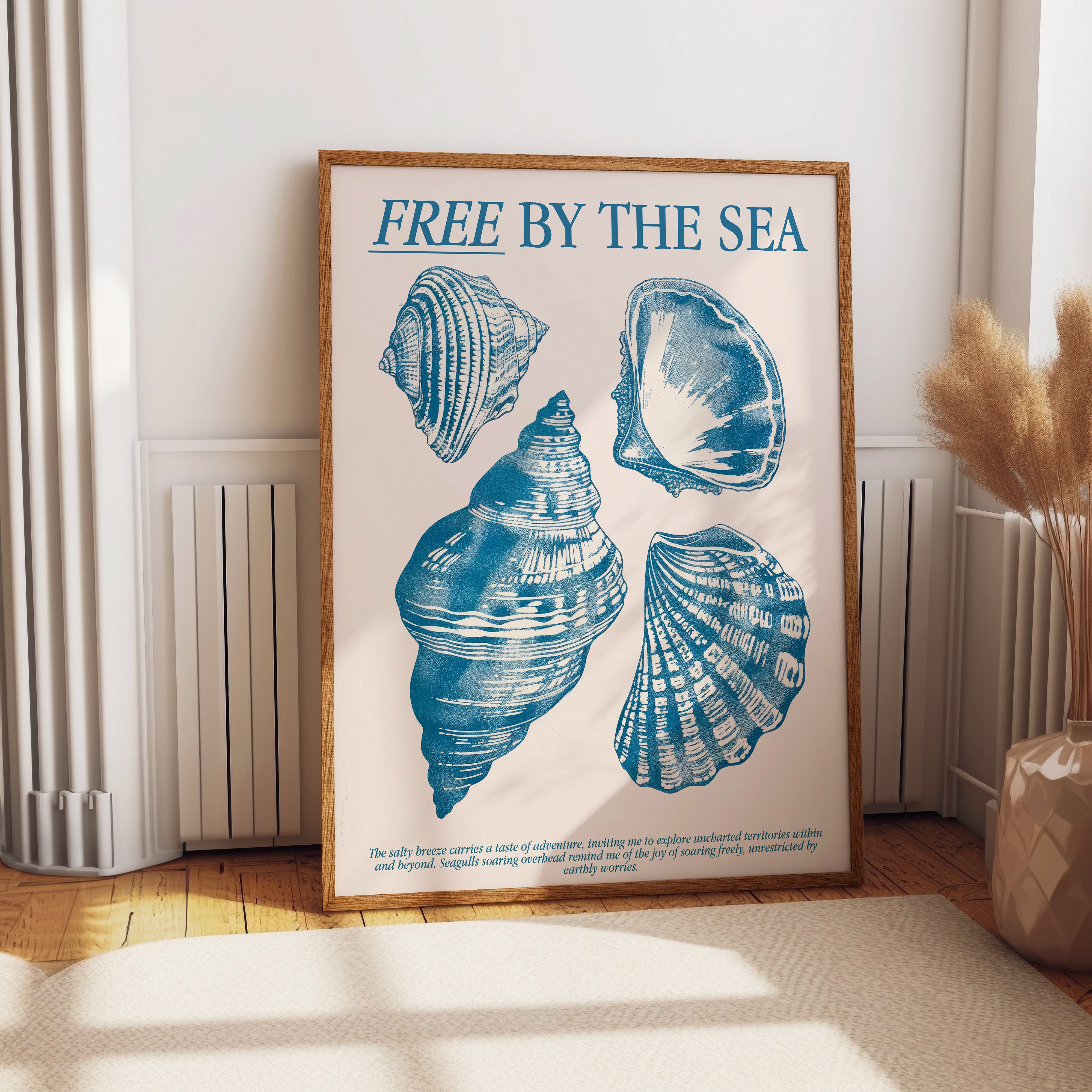 Free by the Sea Shell Art Print
