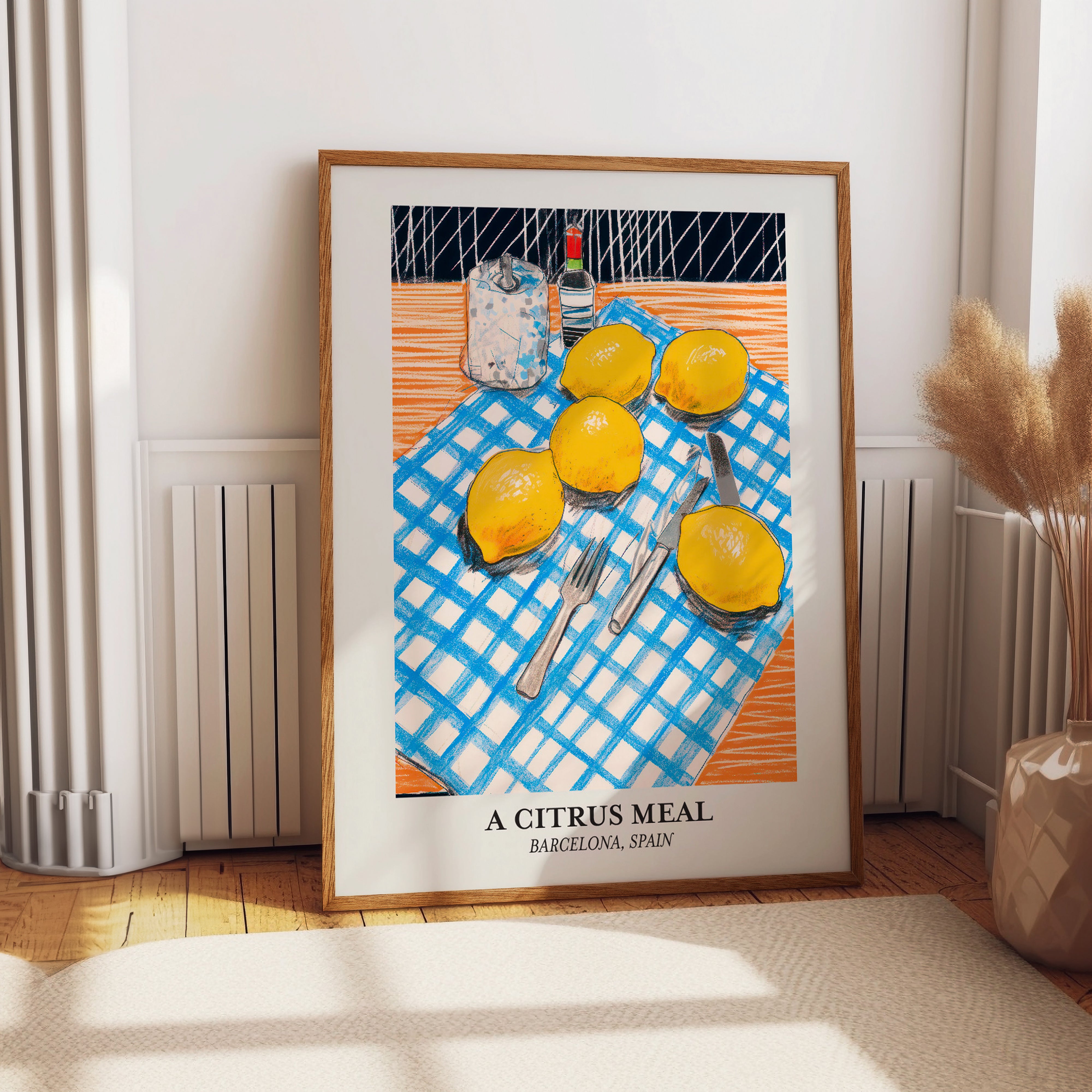 Impression d'art mural sur le thème du citron