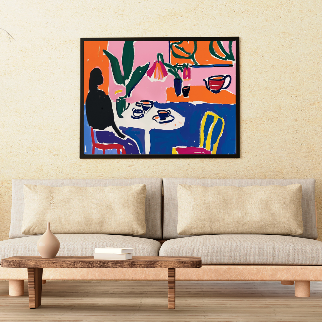 Vibrant Café Scene Print