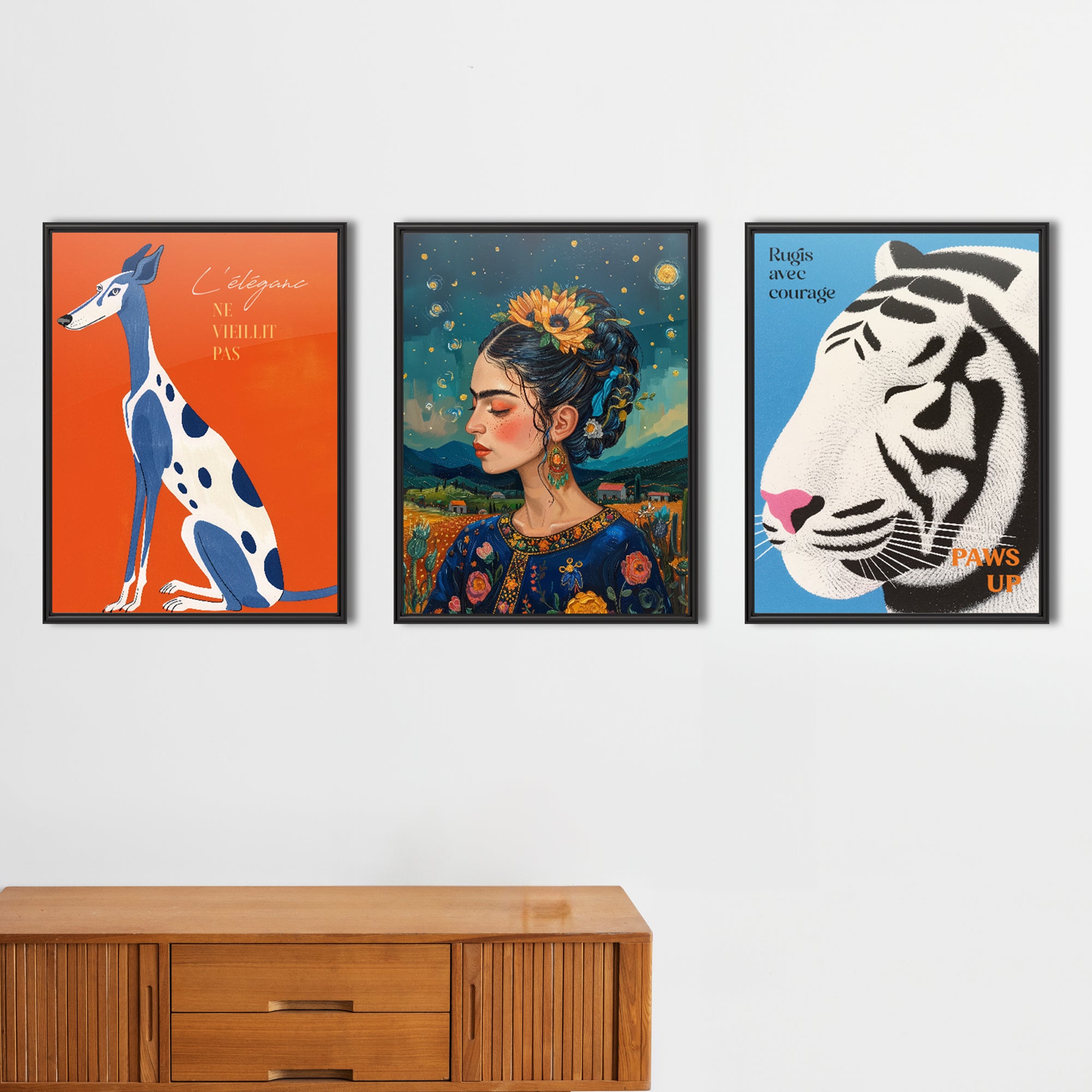 Maximalistische Galeriewand