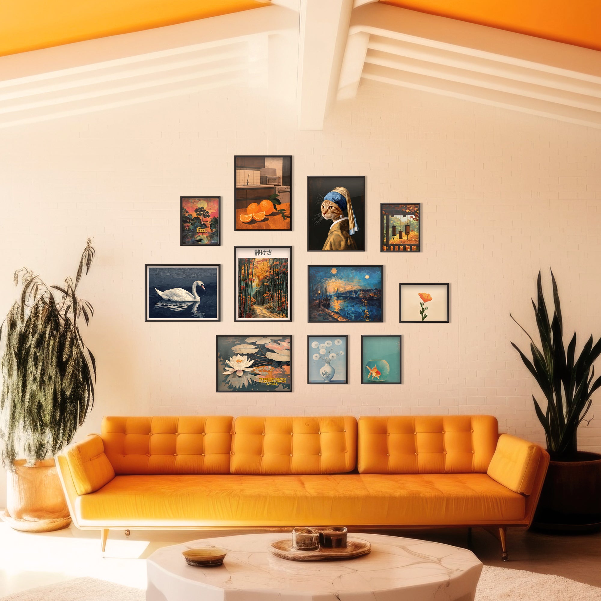 Japanische Euro-Galeriewand „Gelassenheit und Natur“