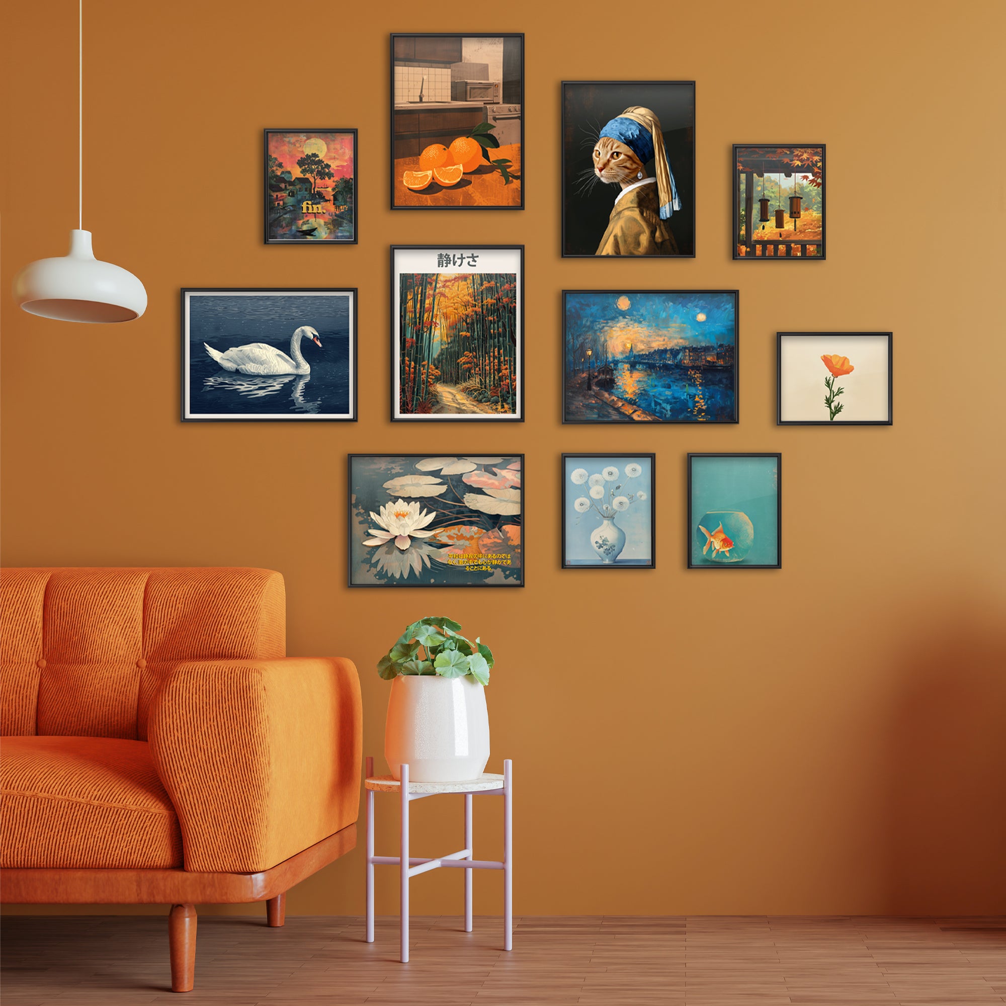 Japanische Euro-Galeriewand „Gelassenheit und Natur“