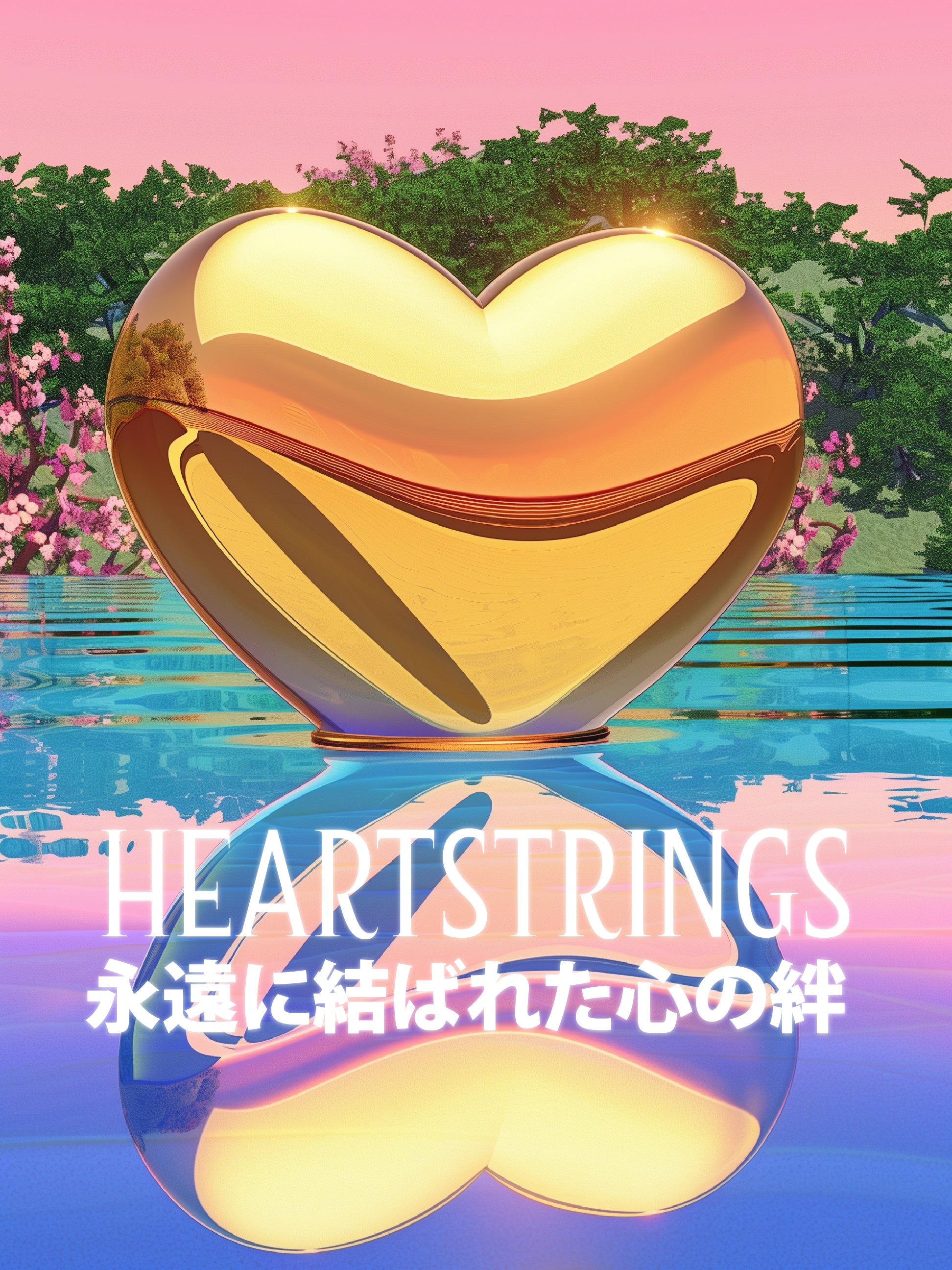 Golden Heart Reflection Print