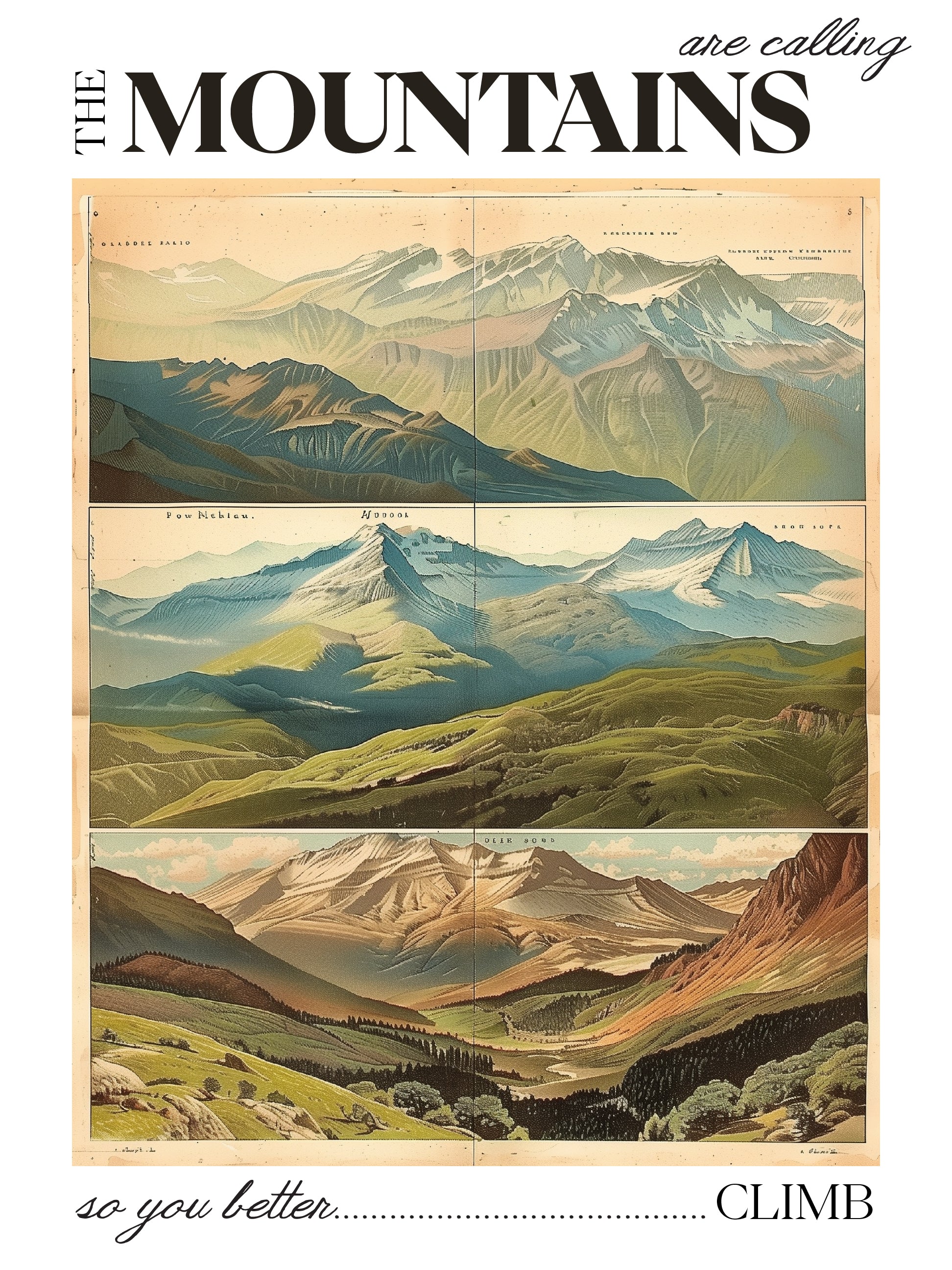 Classic Mountain Landscapes Print