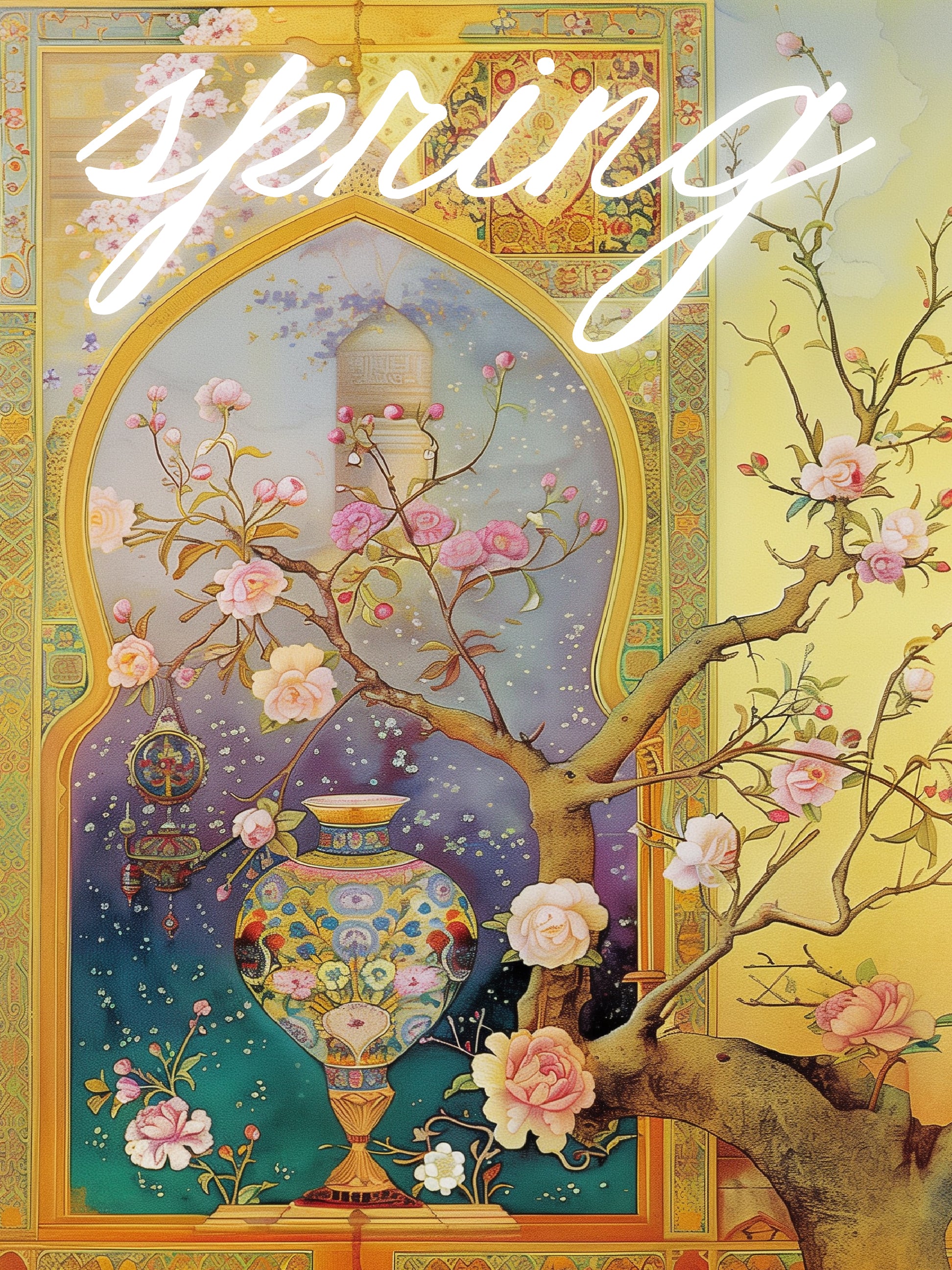 Persian Floral Spring Aesthetic Print