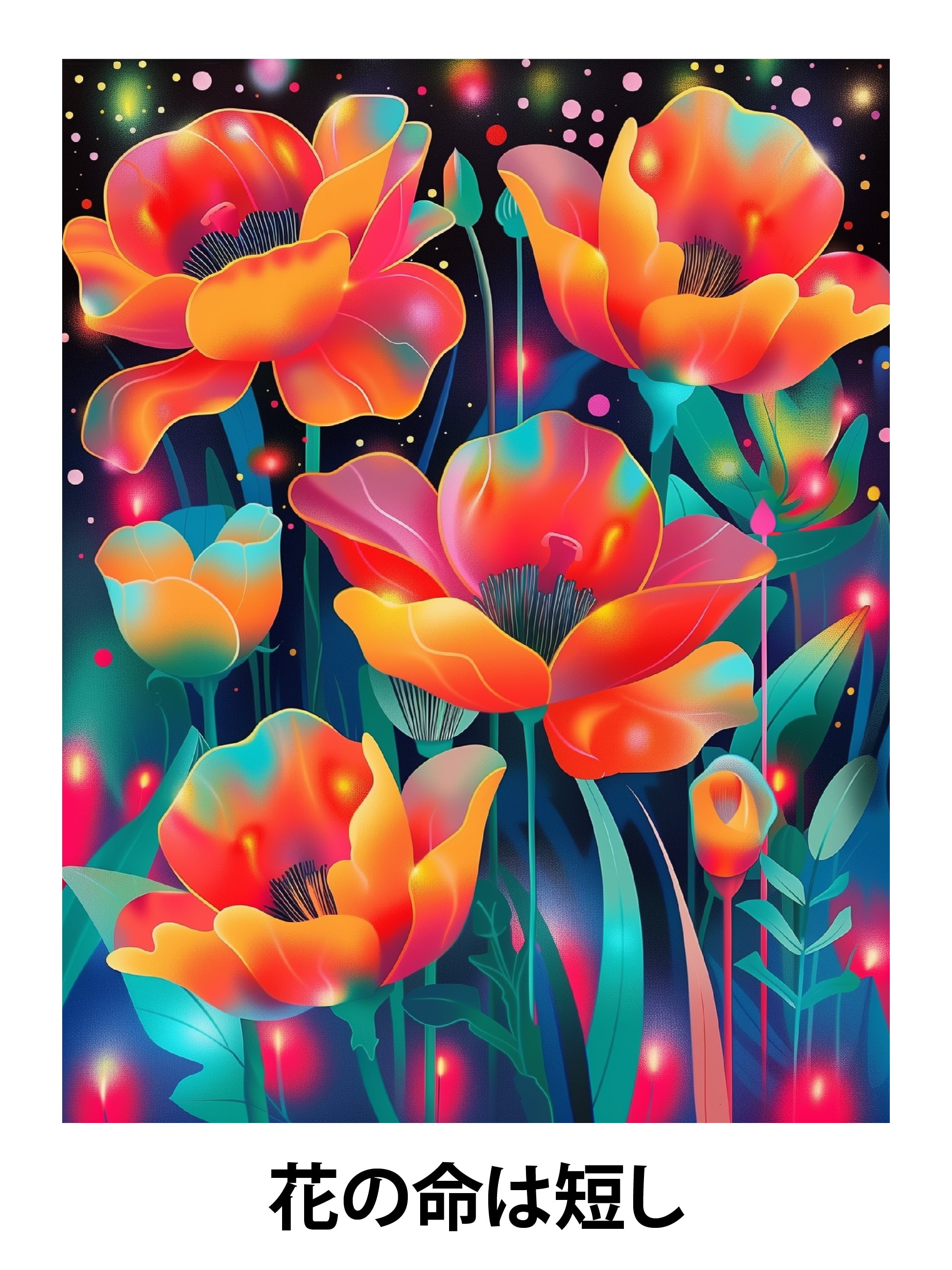Neon Bloom Fantasy Print