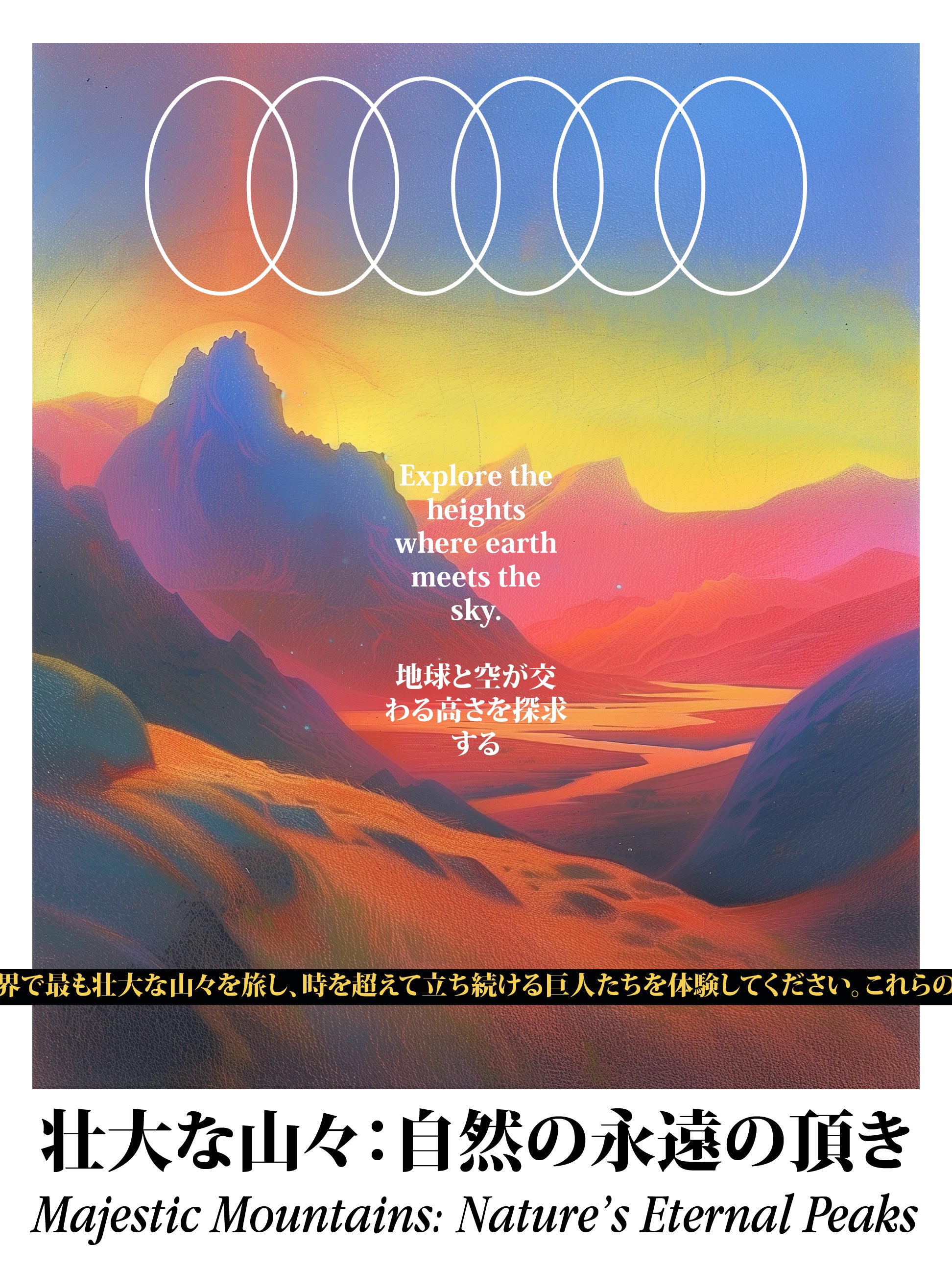 Colorful Mountain Sunset Poster - Majestic Nature Landscape Art Print