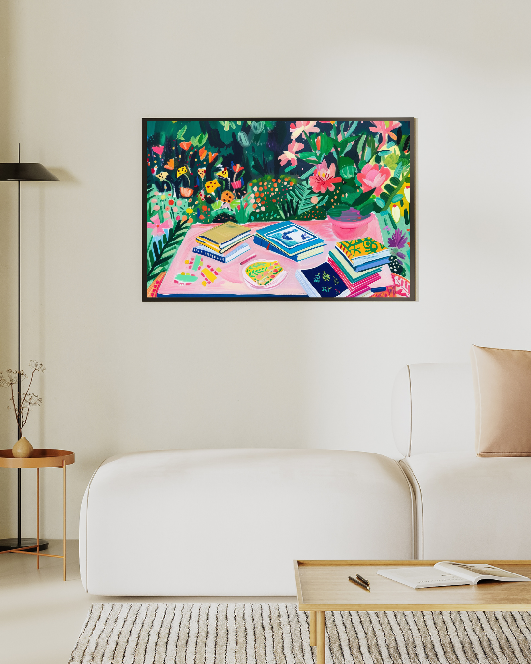 Vibrant Garden Books Table Print