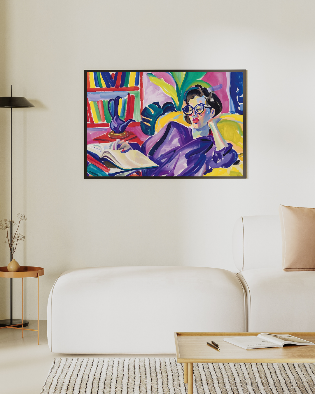 Woman Reader with Glasses Art Print