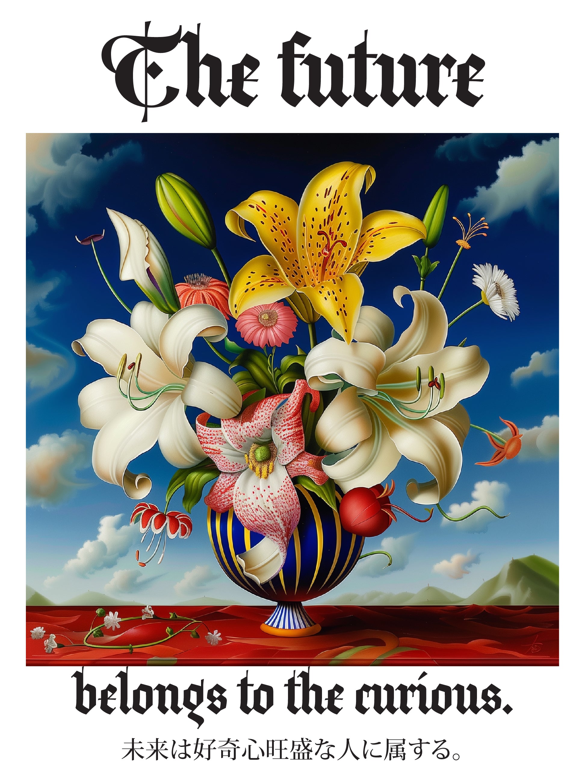 The Future Belongs to the Curious – Floral Gothic Art Print