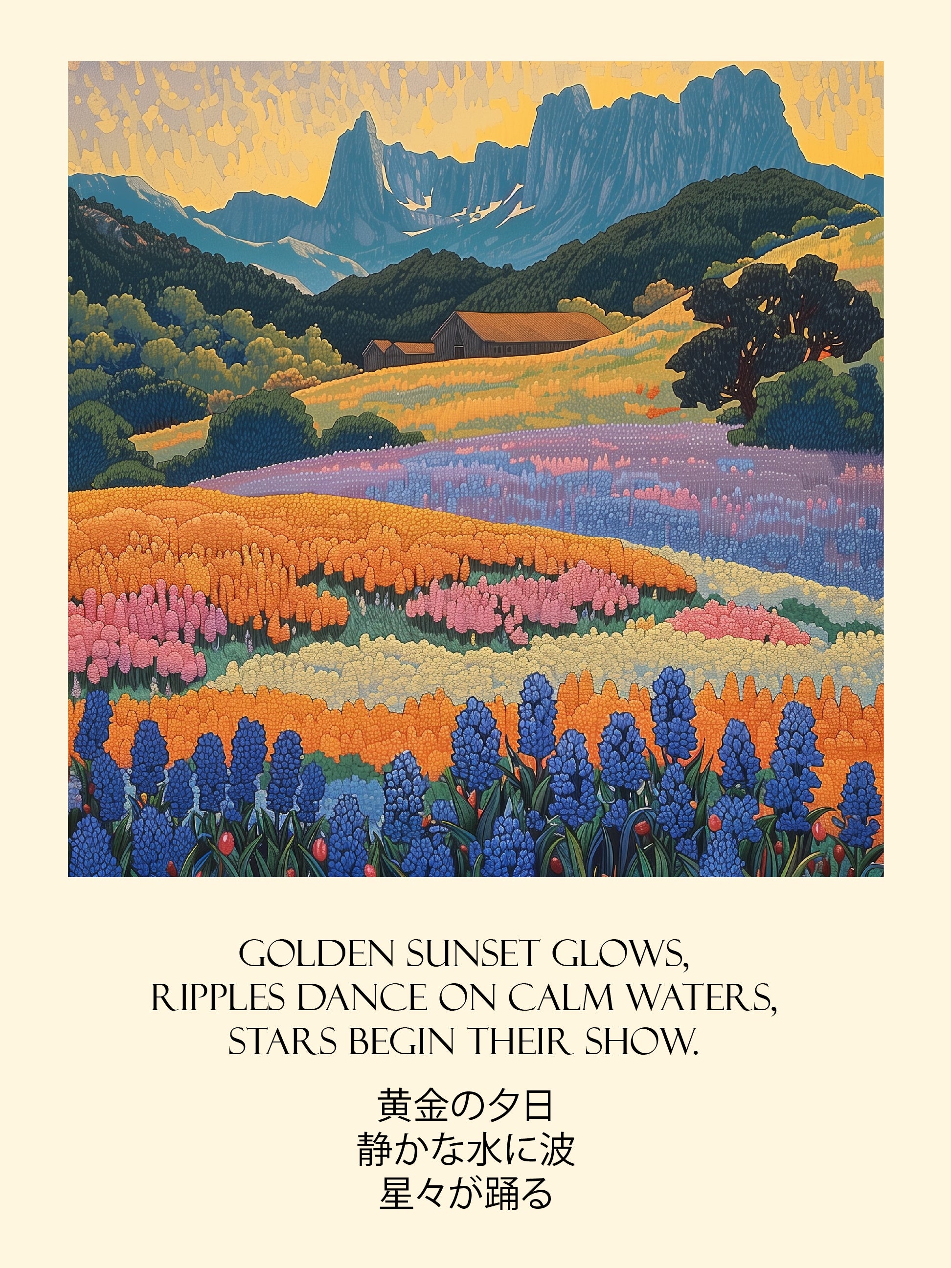 Golden Sunset Landscape Art Print