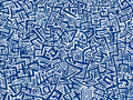 Impression de gribouillage bleu abstrait