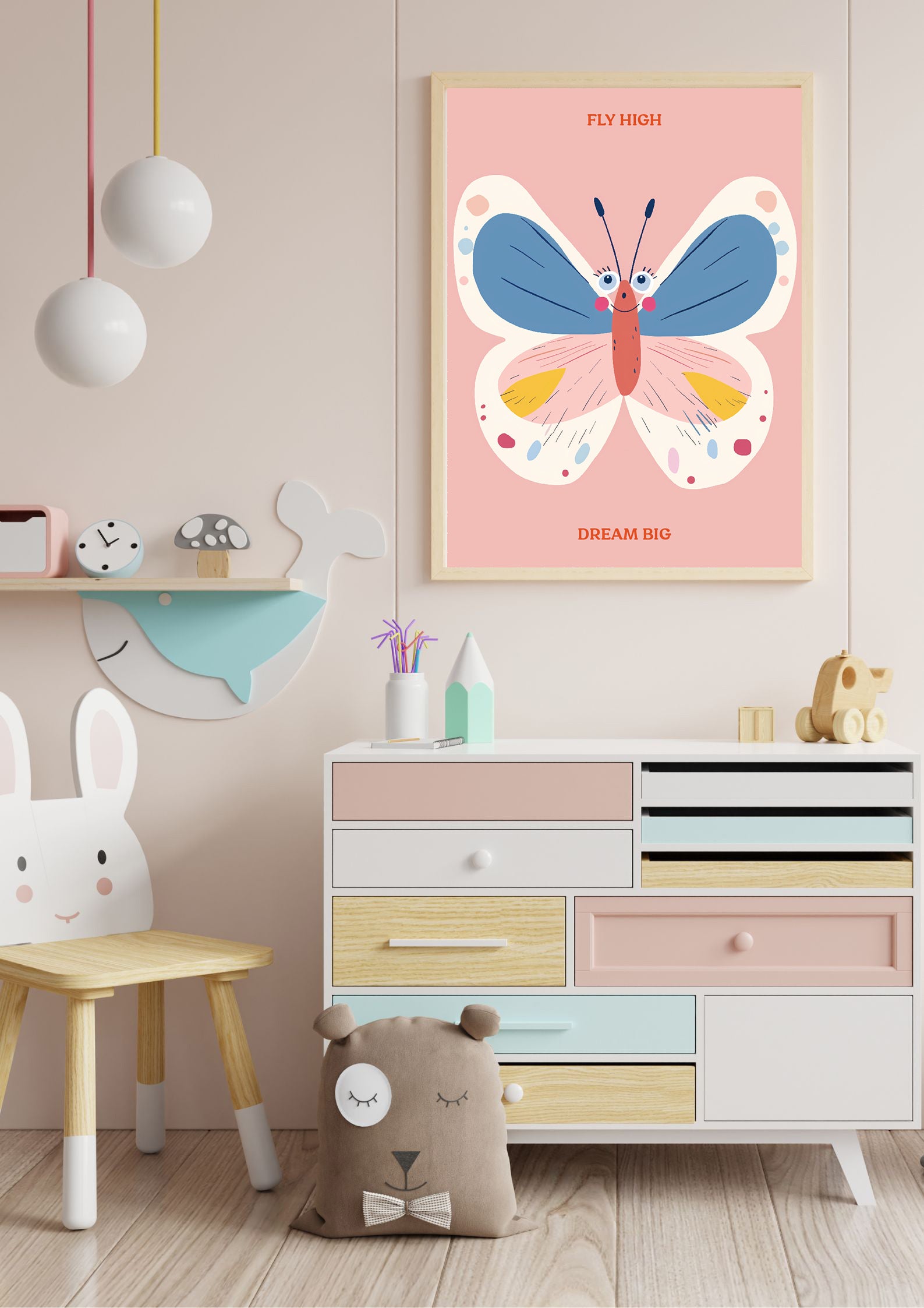 Flieg hoch Schmetterling Druck