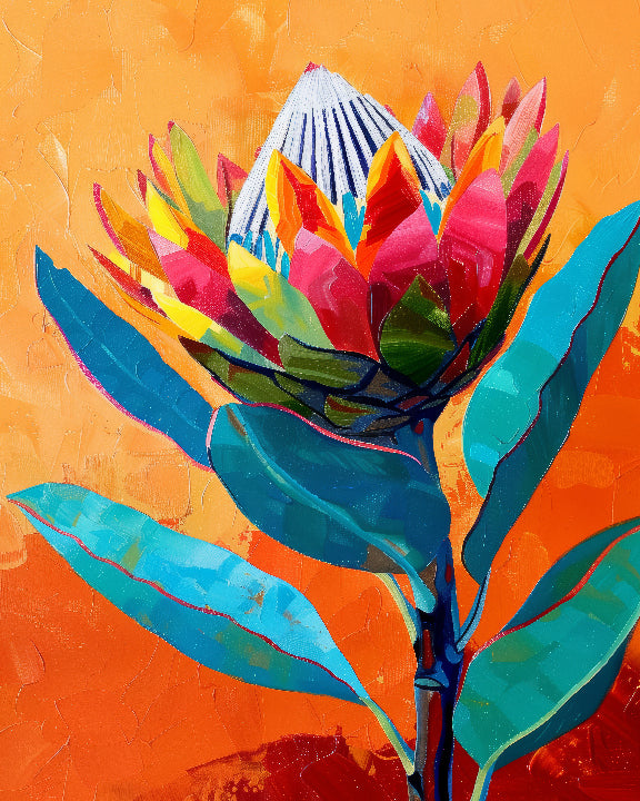 Strahlender Protea-Blütendruck