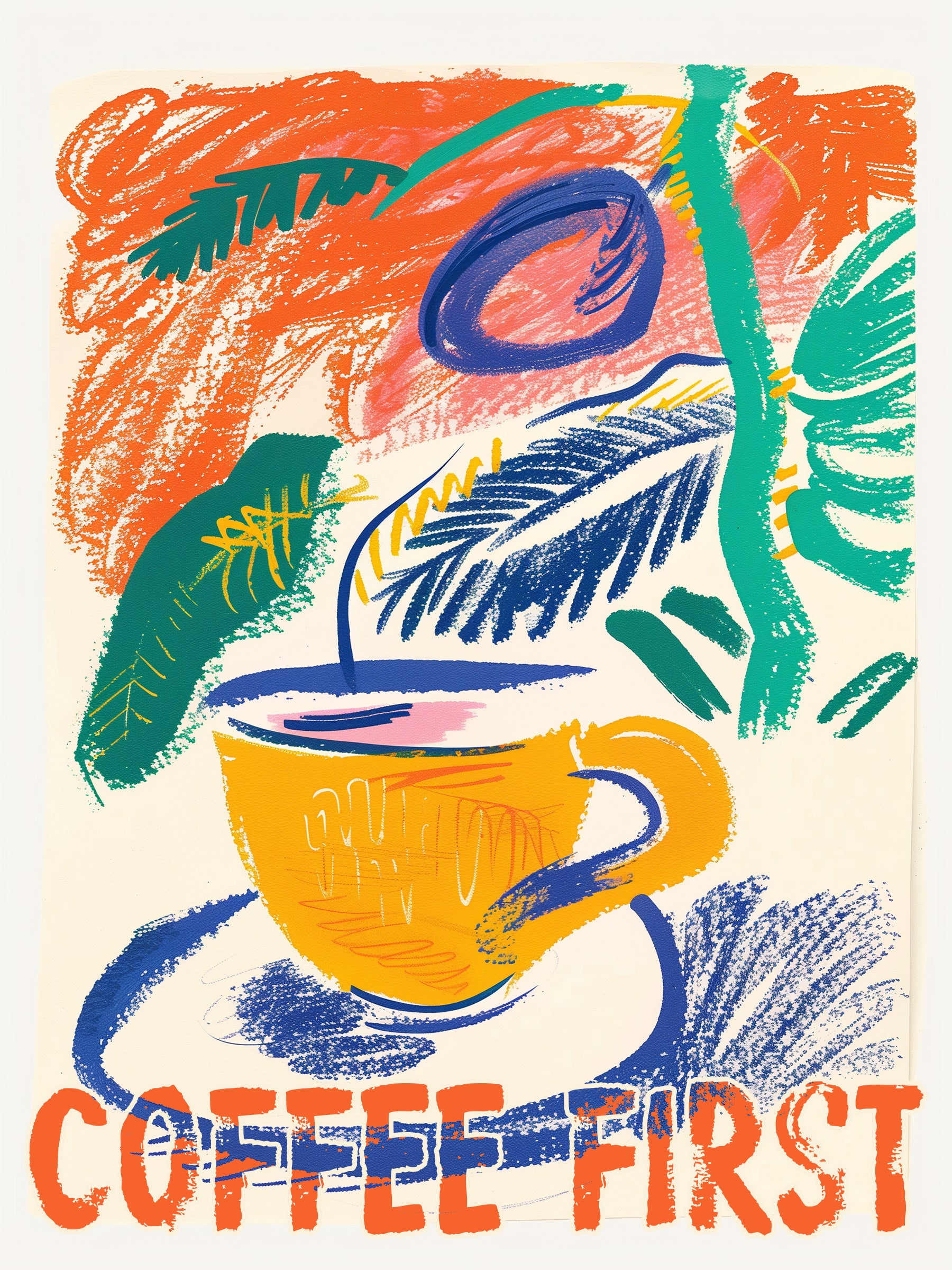 Impression d'art sur le café en premier