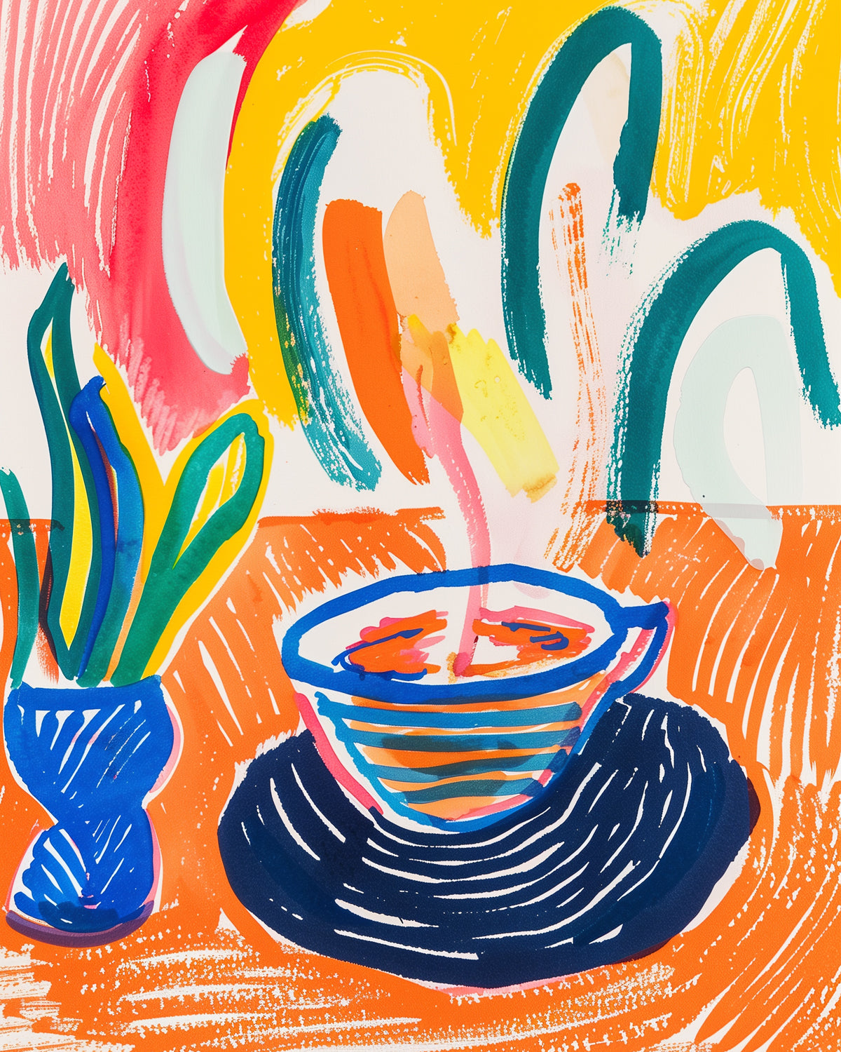 Lebendiger Couchtisch-Druck