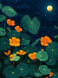 Impression du jardin au clair de lune