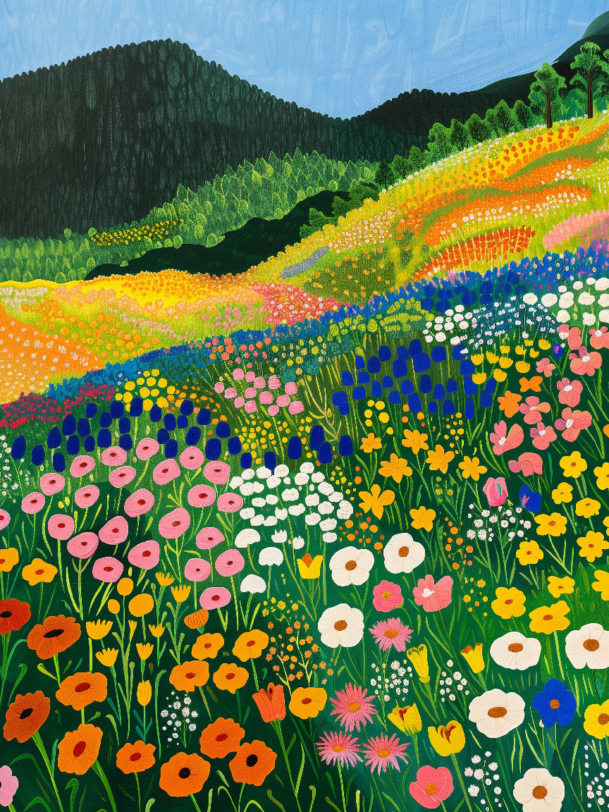 Paysage floral vibrant