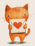 Imprimé chat en forme de coeur
