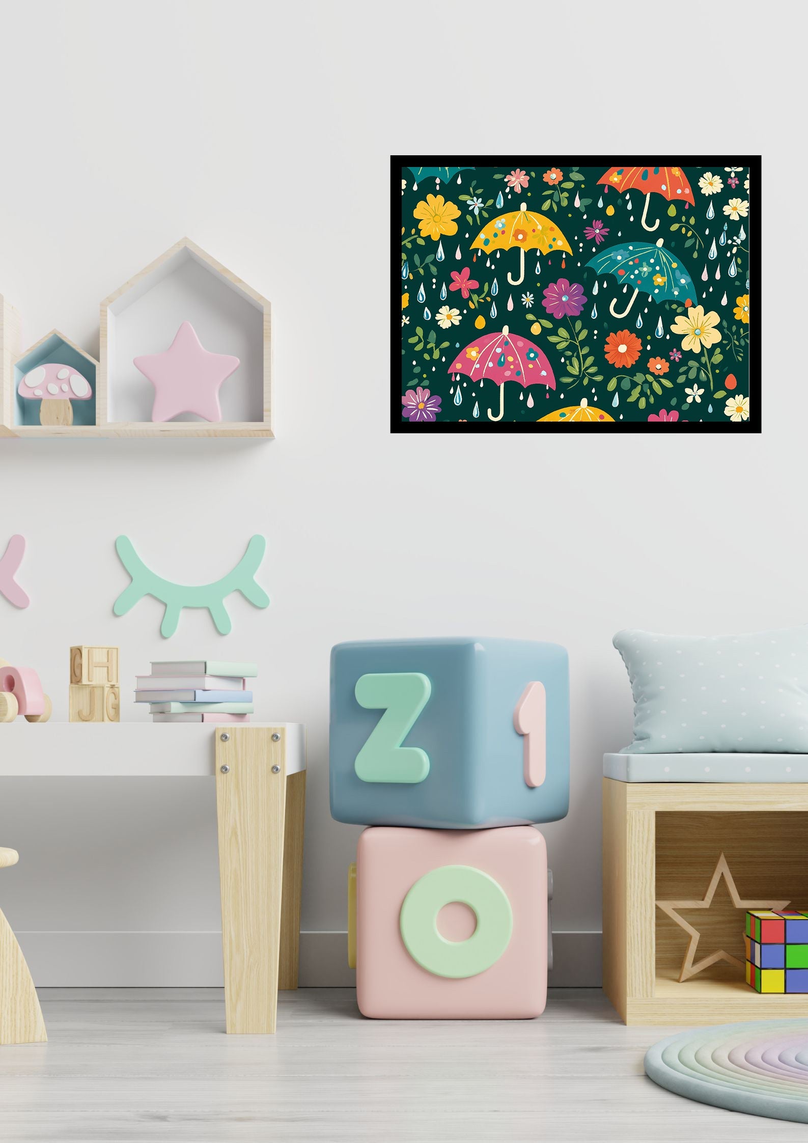 Regentag Regenschirme Druck