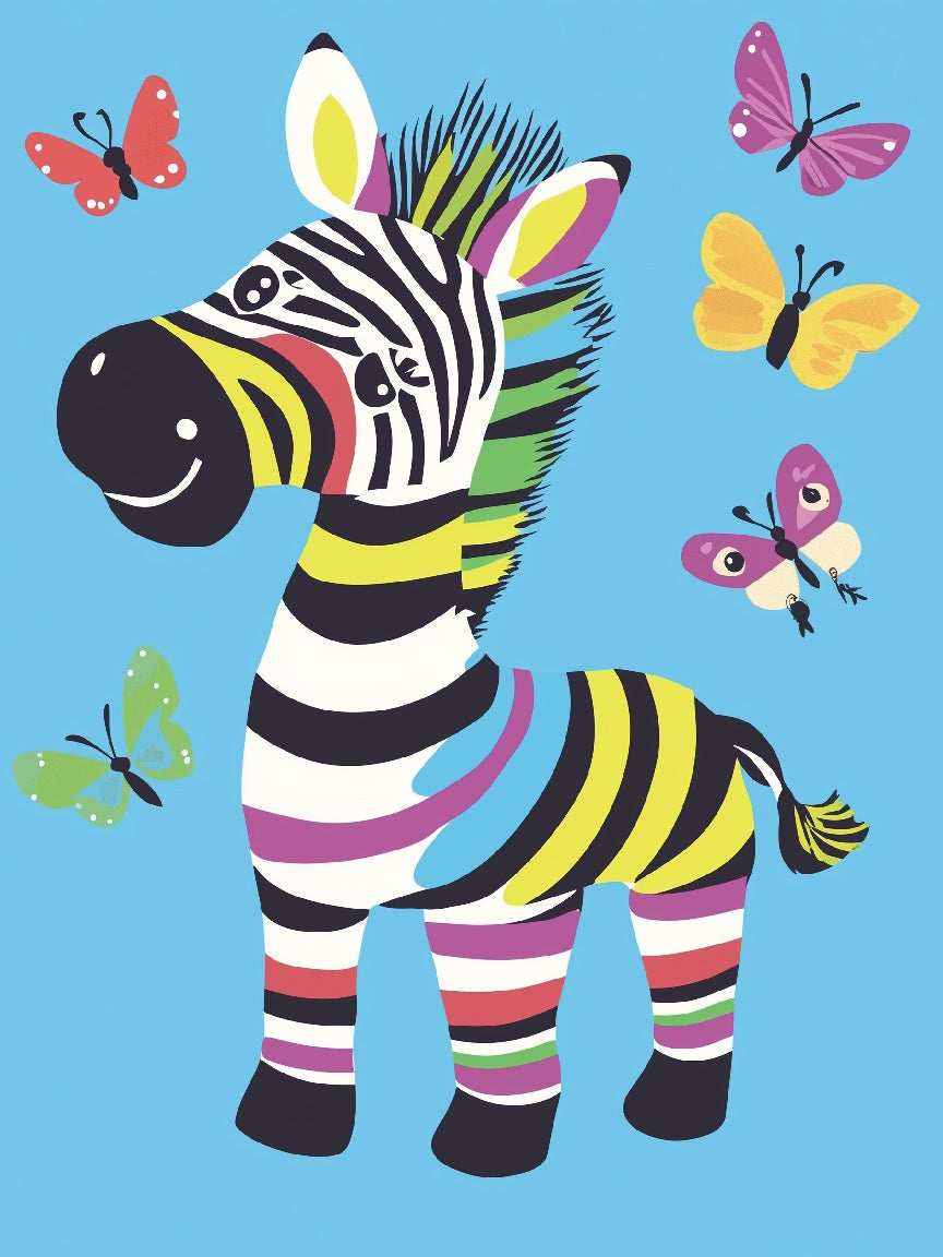 Regenbogen-Zebra-Druck