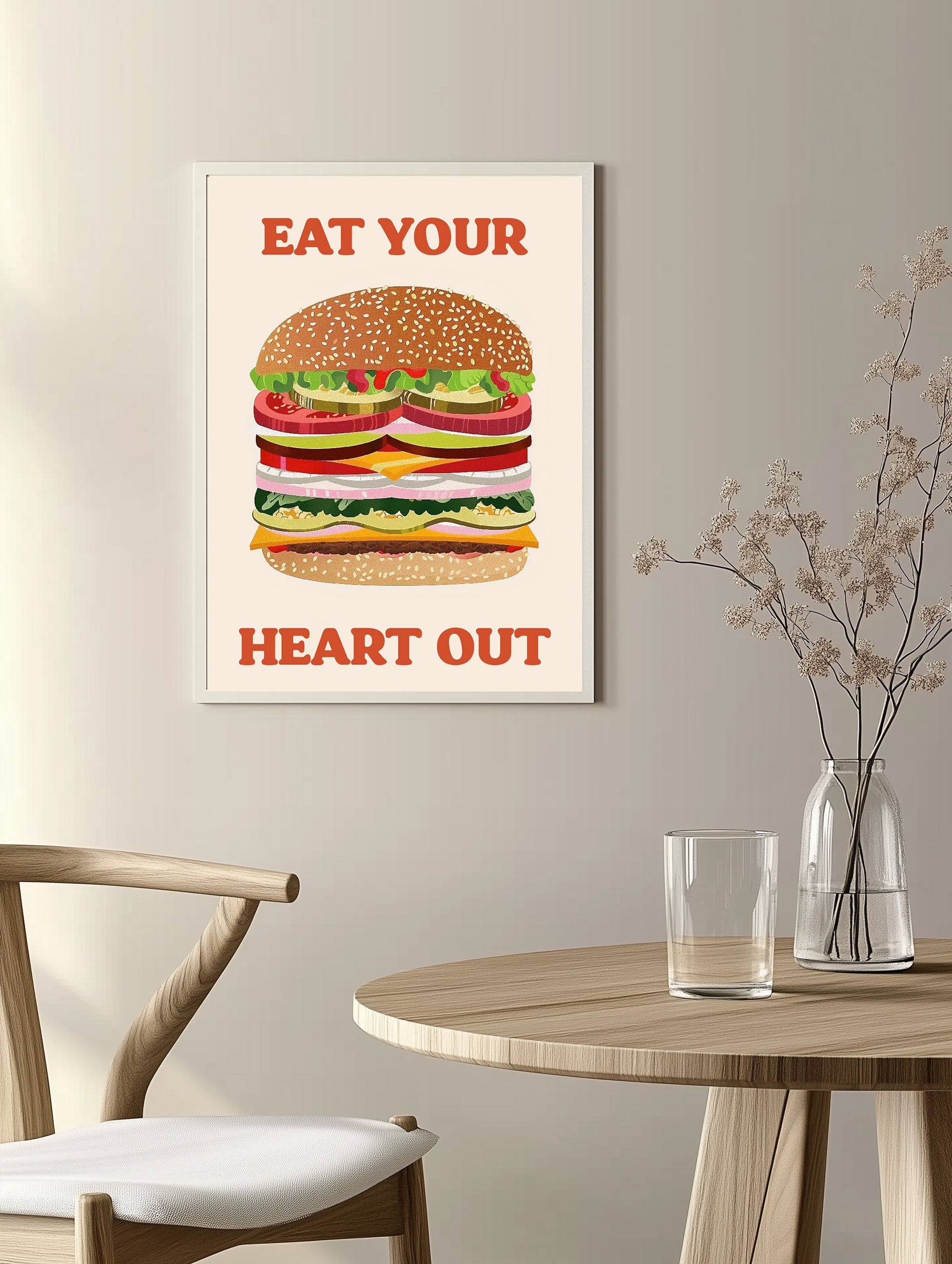 Imprimé coeur de hamburger