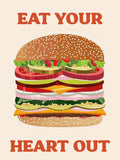 Imprimé coeur de hamburger